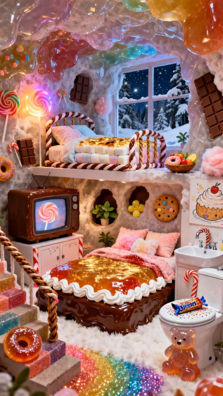 Whimsical Rainbow Candy Cave Bedroom