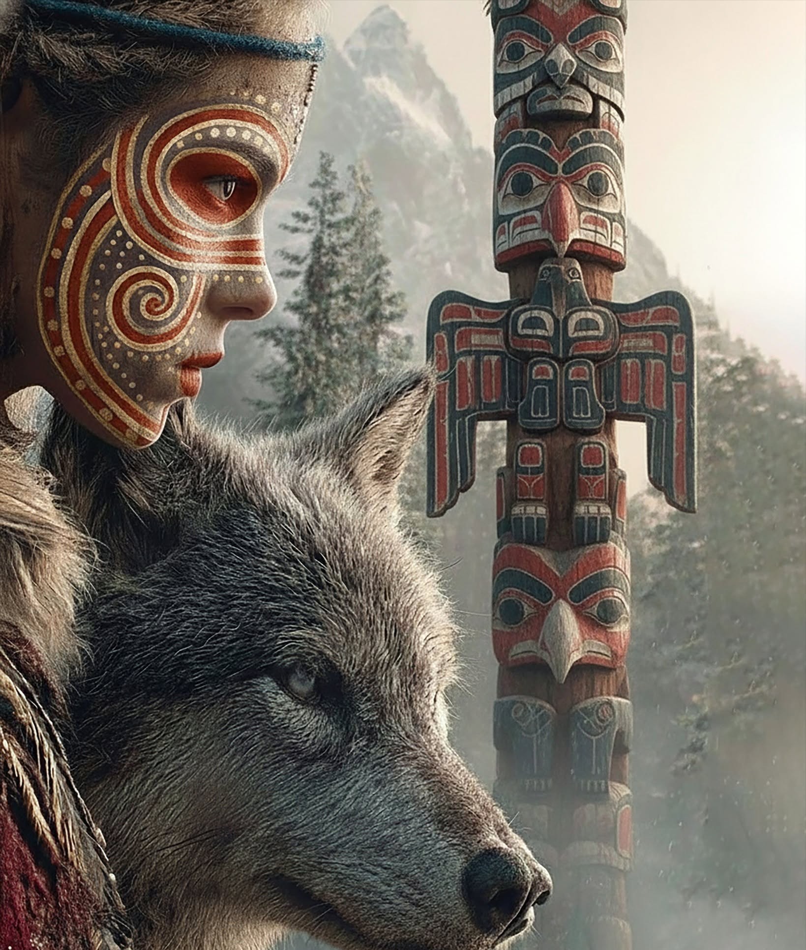 Ancestral Guardian: Woman, Wolf, Totem