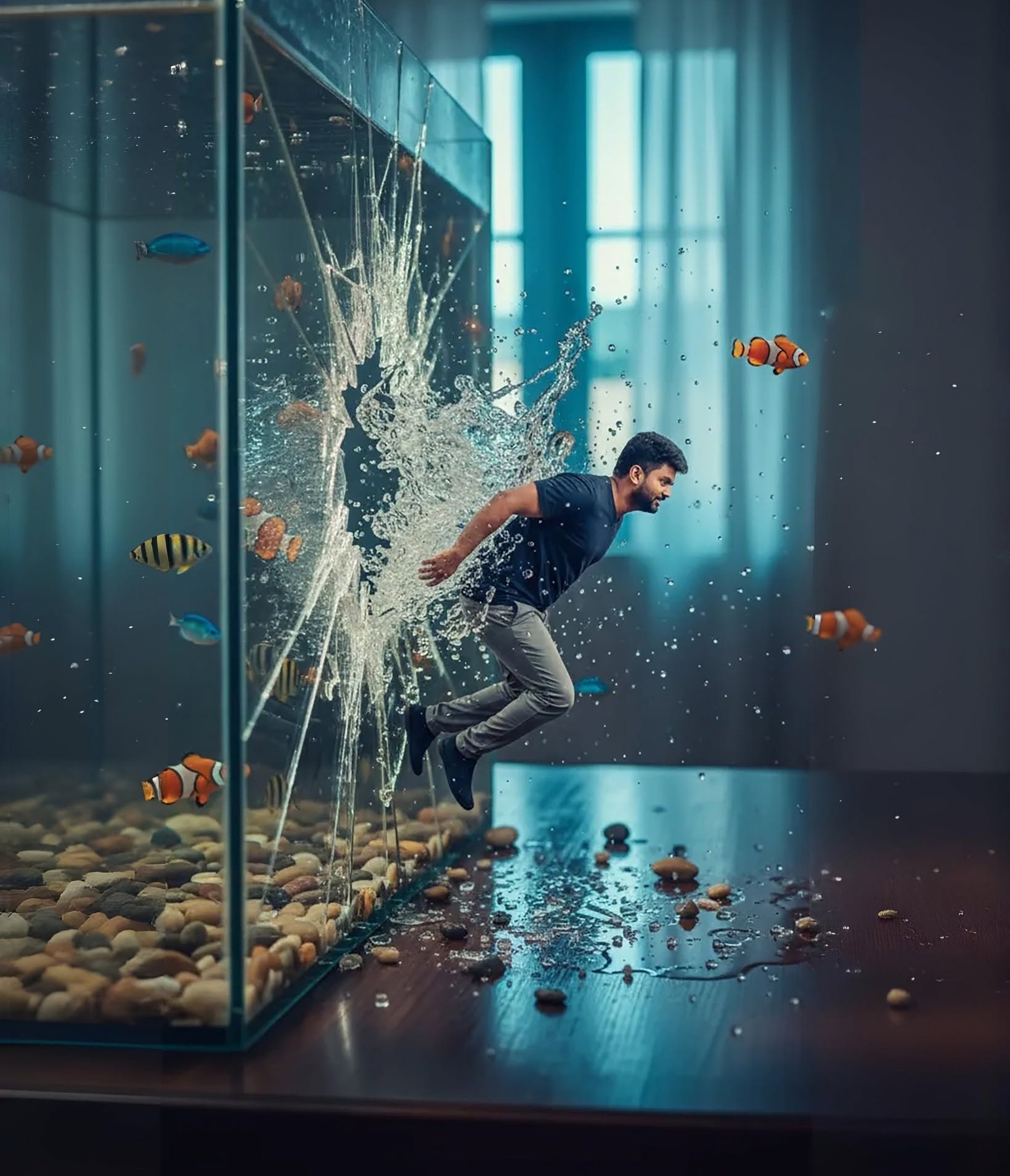 Aquarium Burst: Frozen Splash Escape