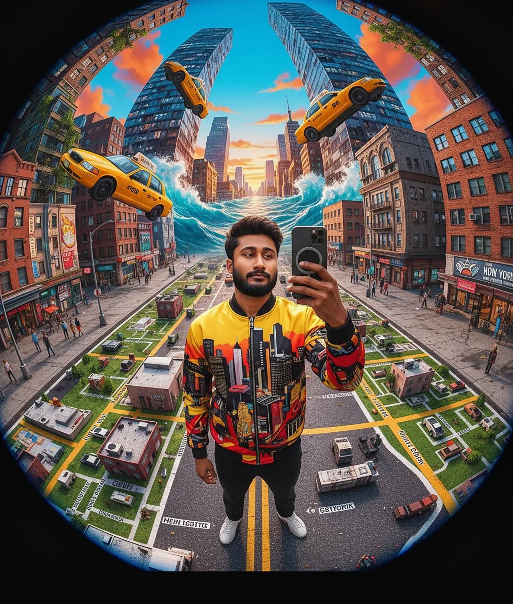 Surreal Urban Map Pop Selfie