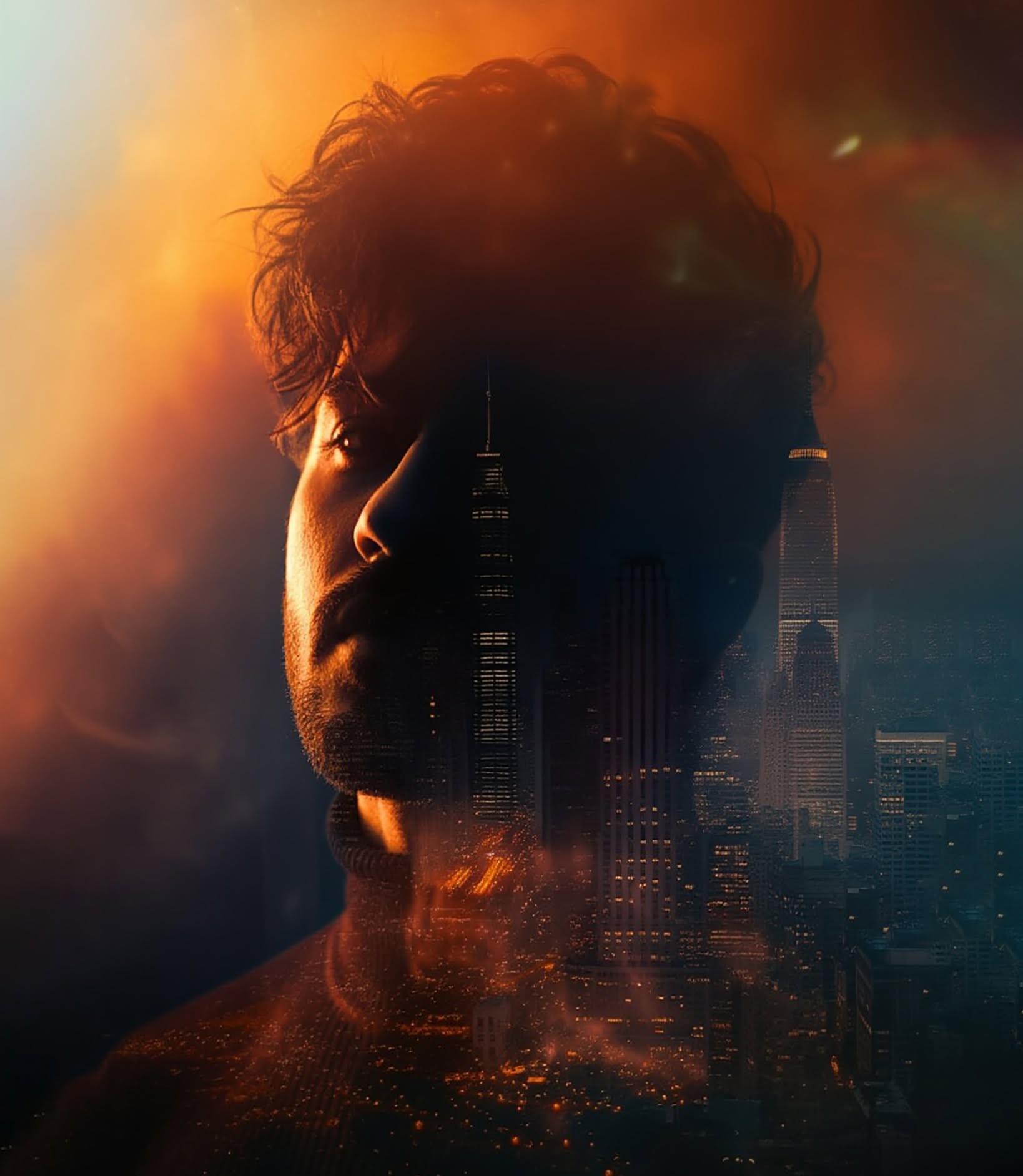 Urban Soul Double Exposure Portrait
