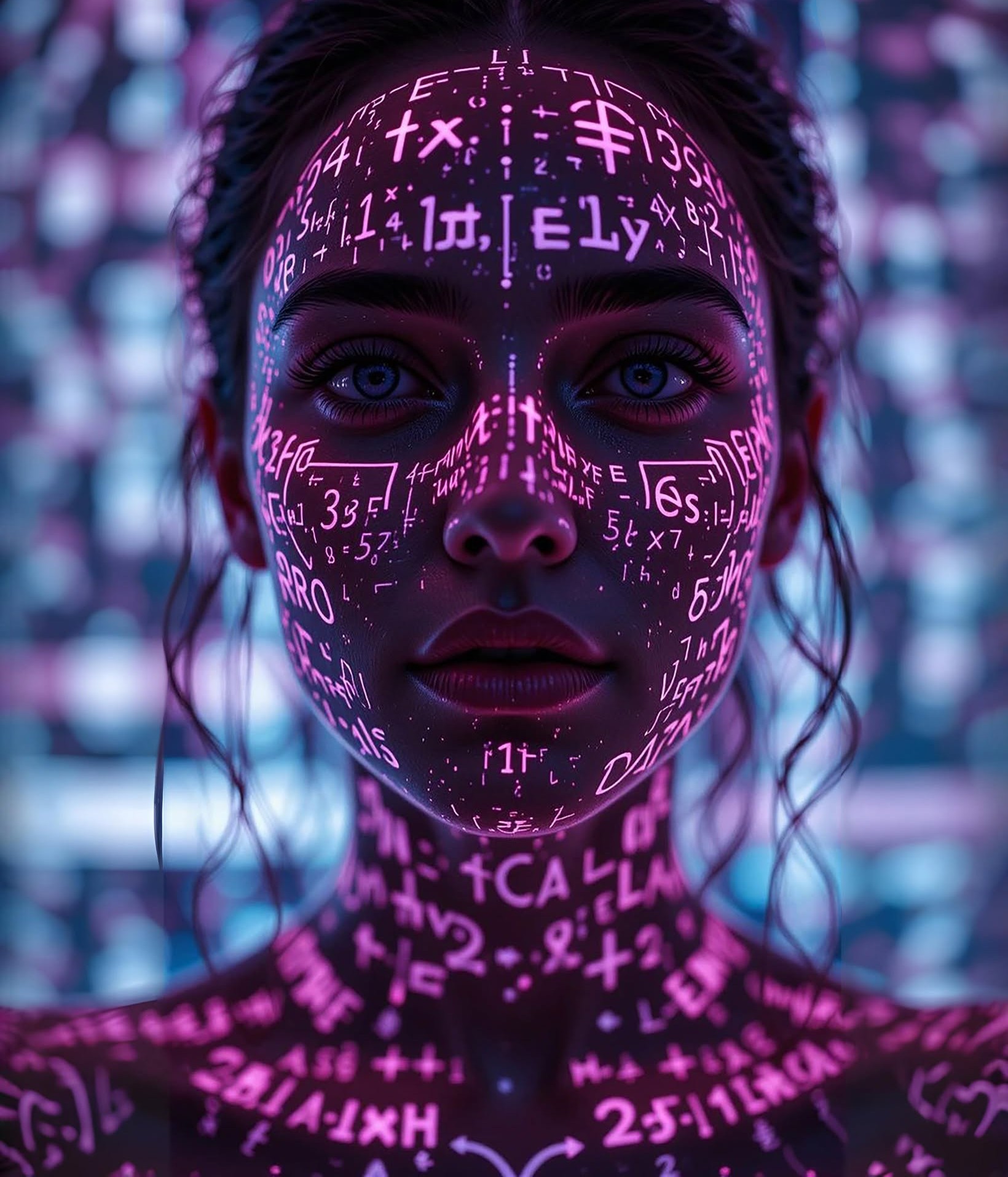 Glowing AI Cyberpunk Fusion