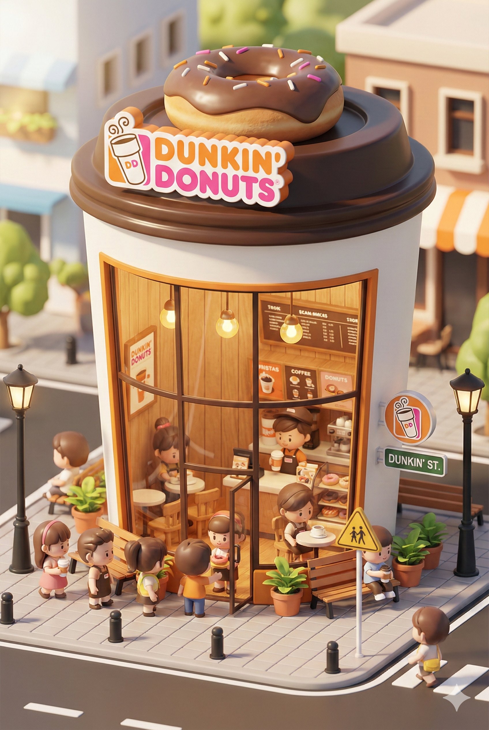 3D chibi-style miniature concept store