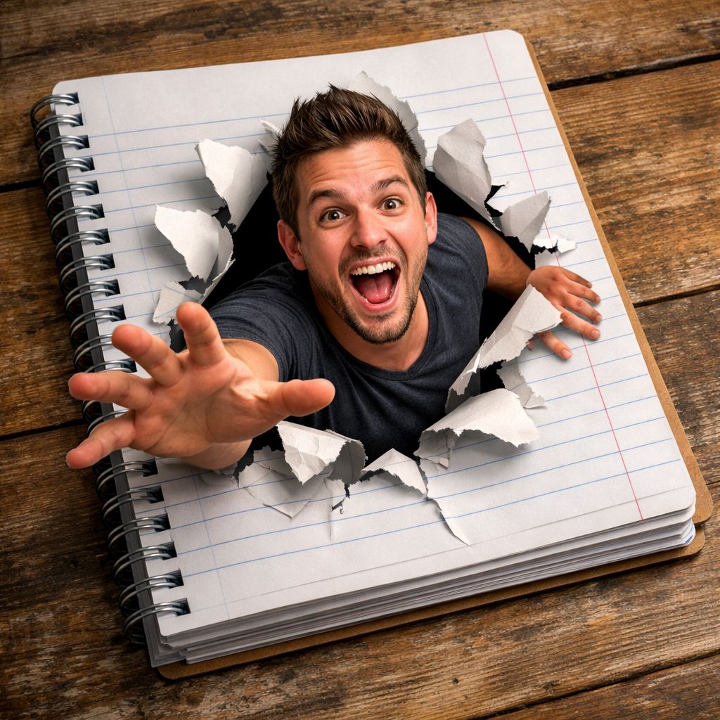 Paper Escape 3D Notebook Illusion