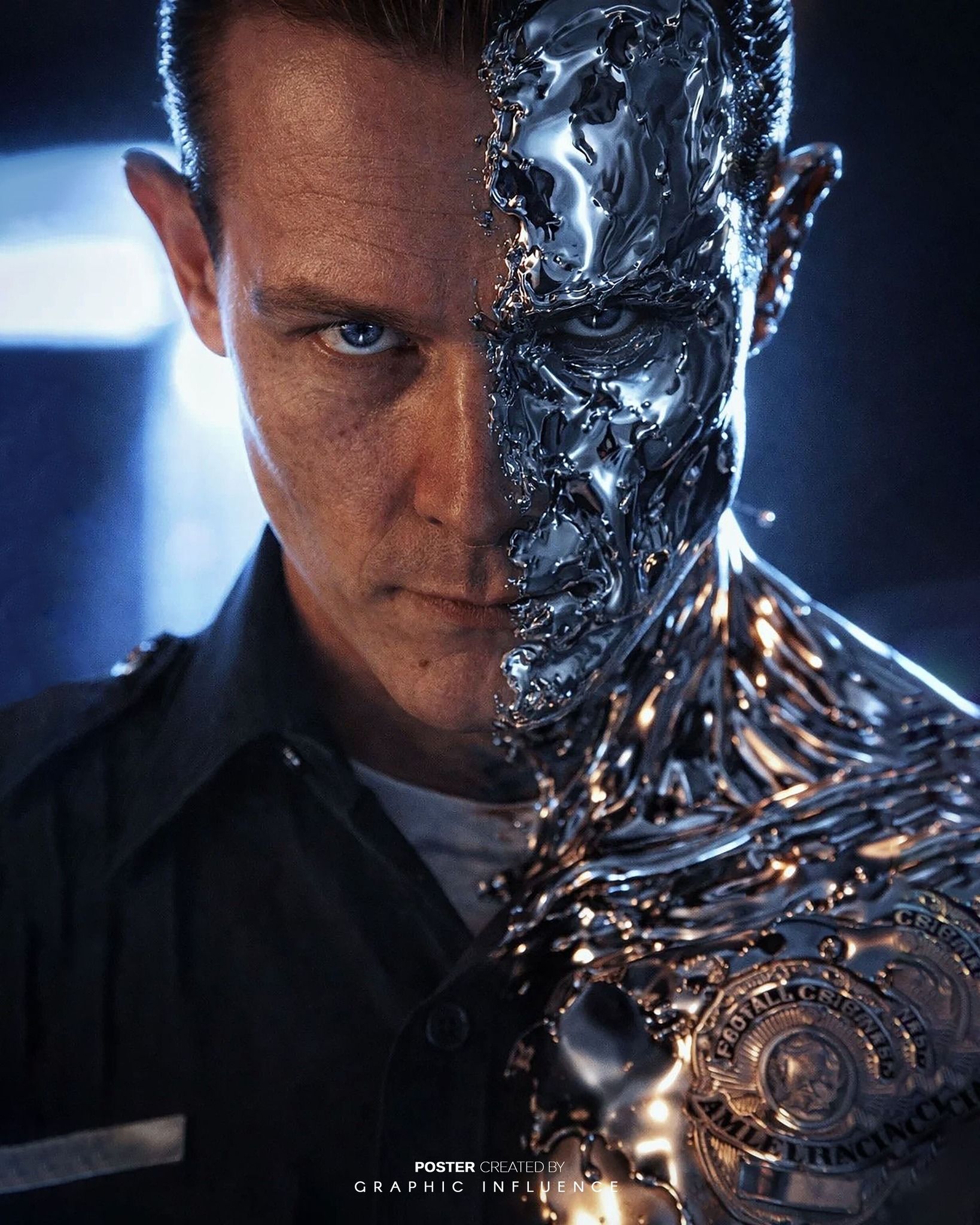 Chrome Fusion Cyborg 8K Portrait