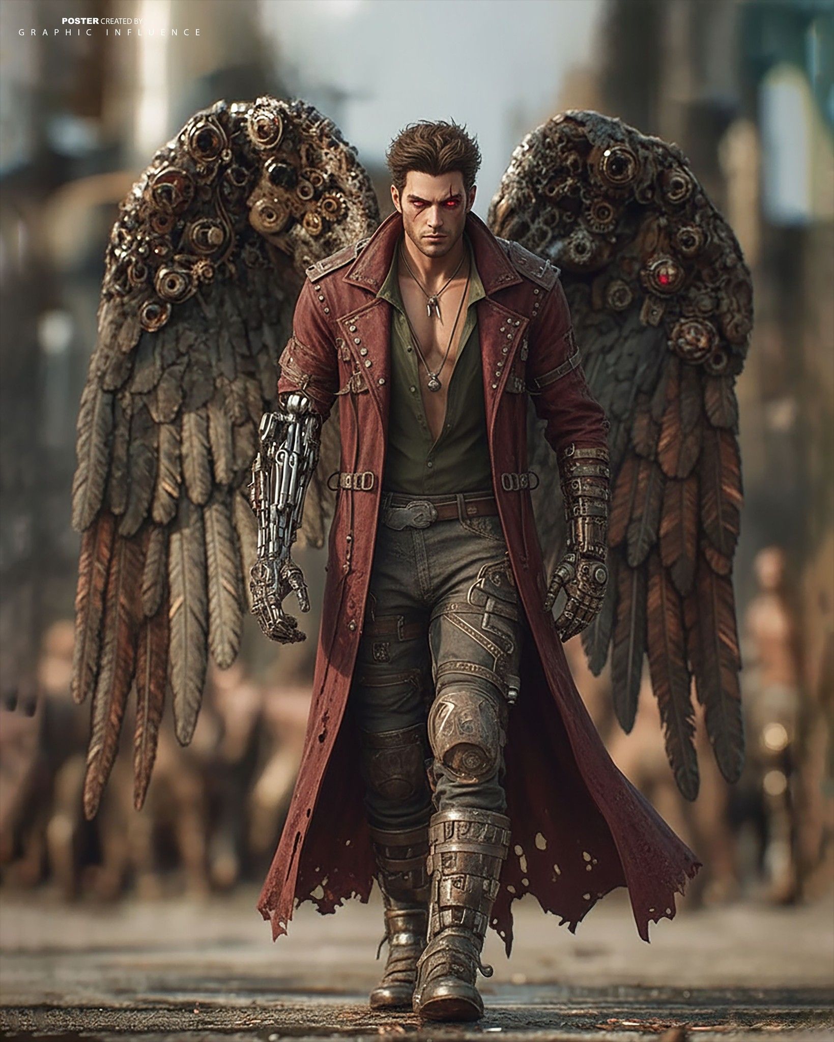 Mechanical Fallen Angel of the Ruined City