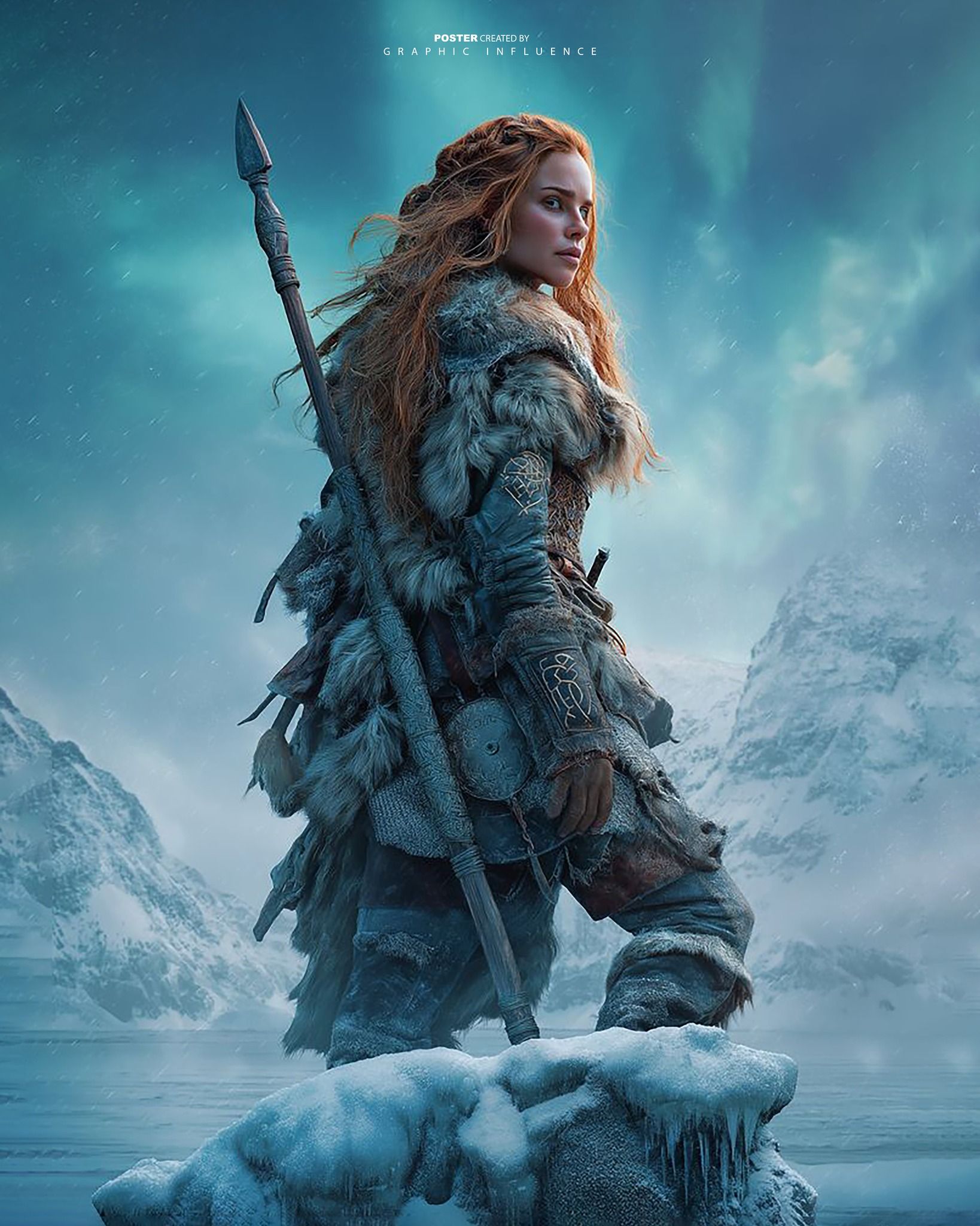 Northern Valkyrie Under the Aurora Borealis