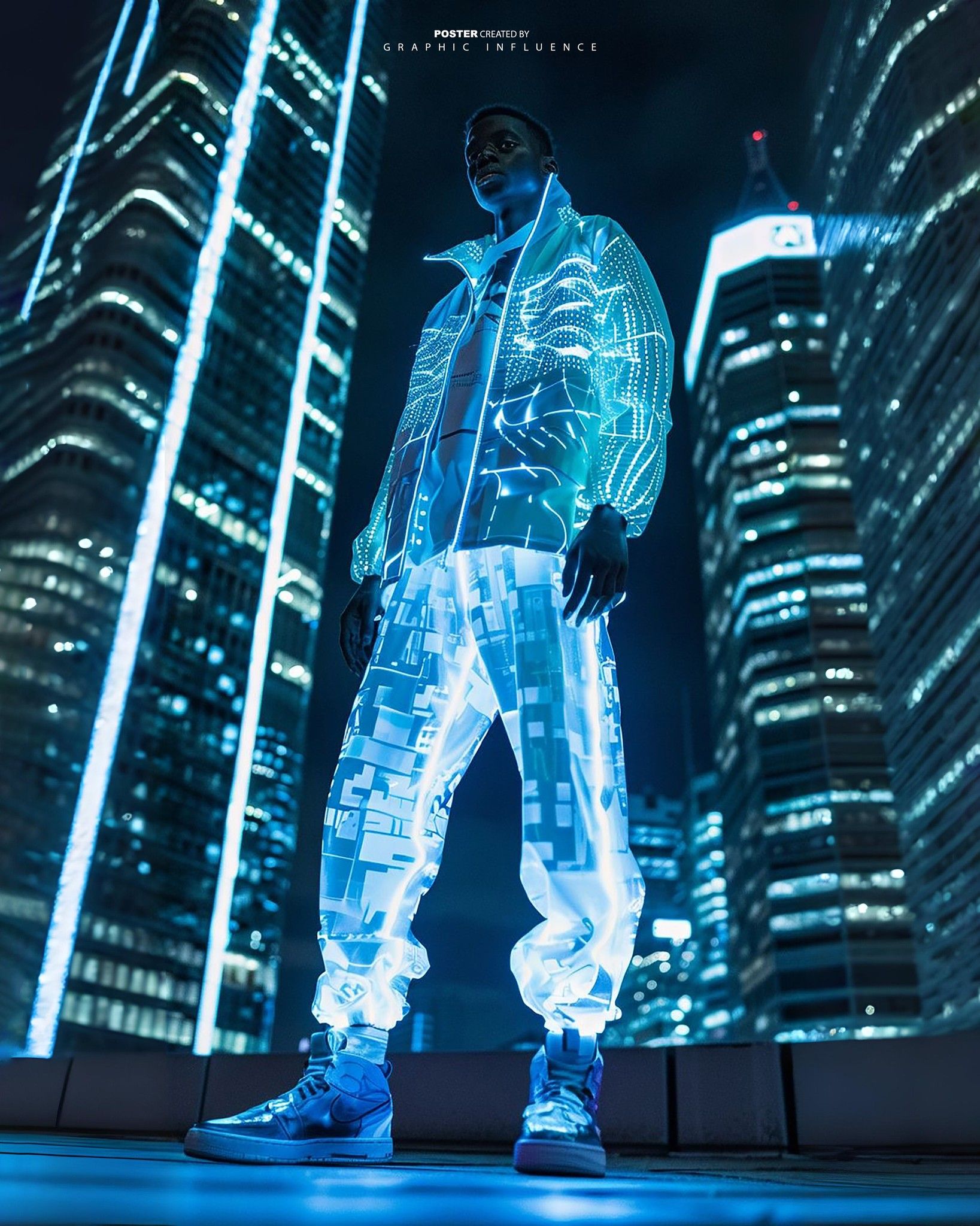 Neon Circuitry Cyberpunk Fashion Editorial