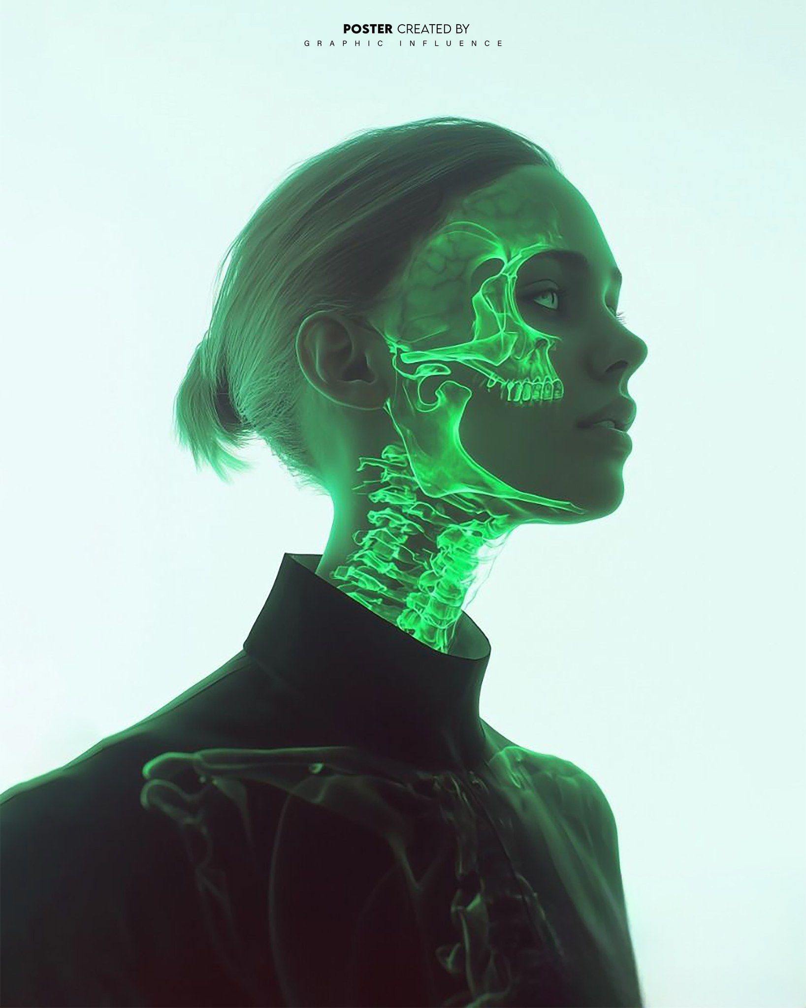 Neon Glow Anatomical Portrait