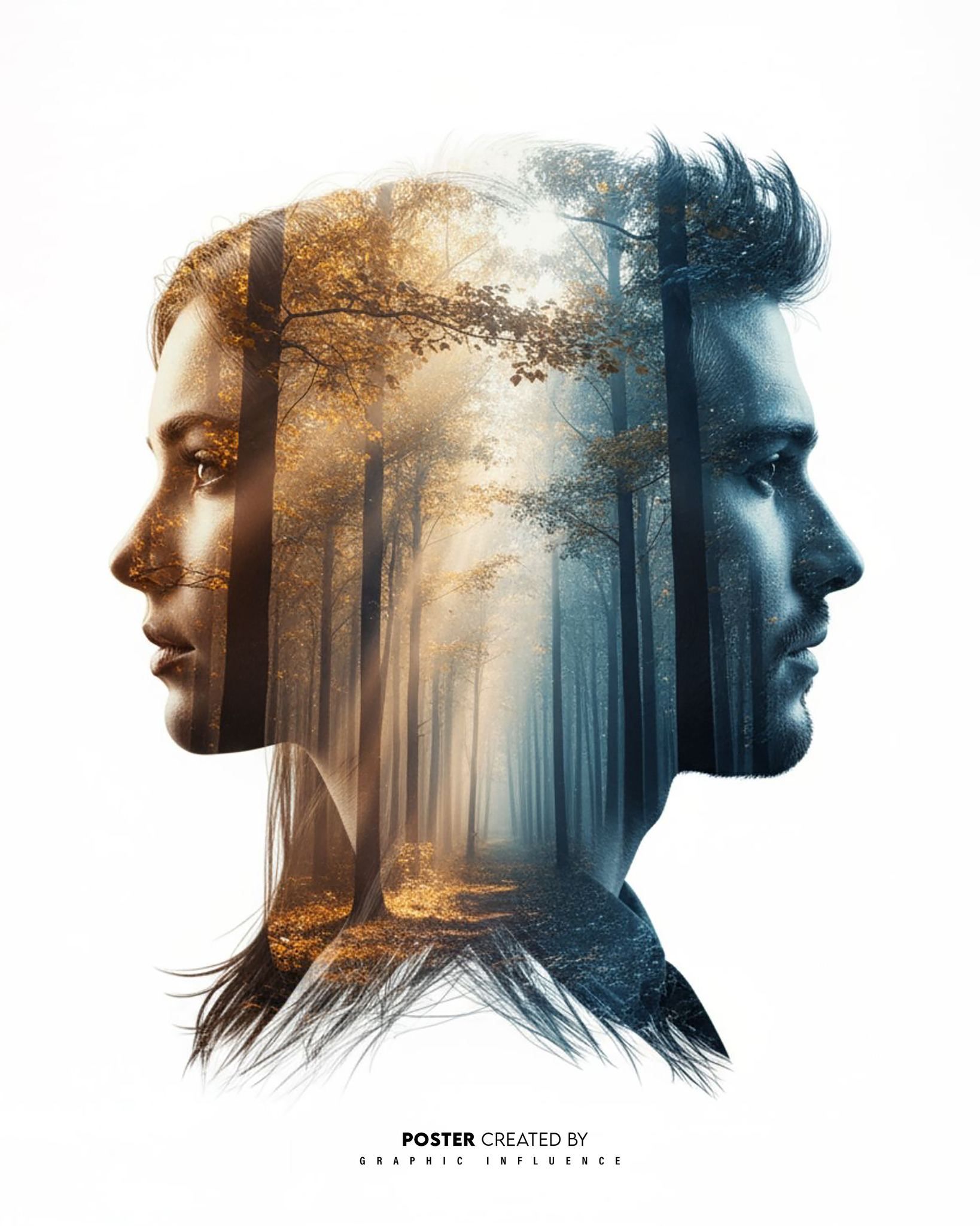 Contrasting Seasons Double Exposure Portrait