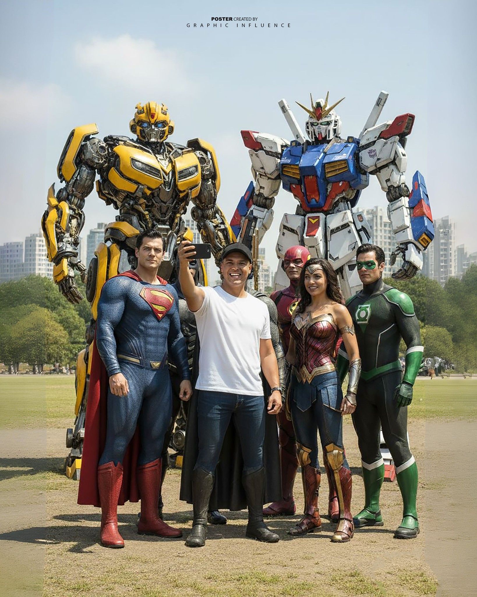 Sunny Park Selfie with Heroes and Mechs