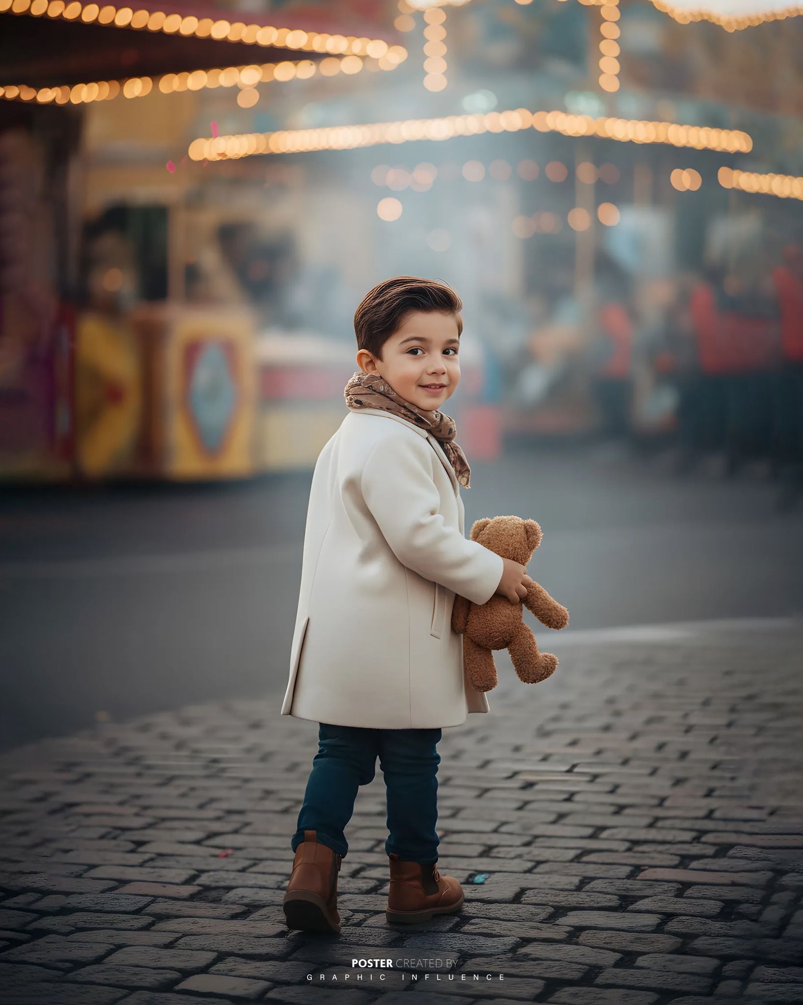 Golden Dusk Carousel Portrait