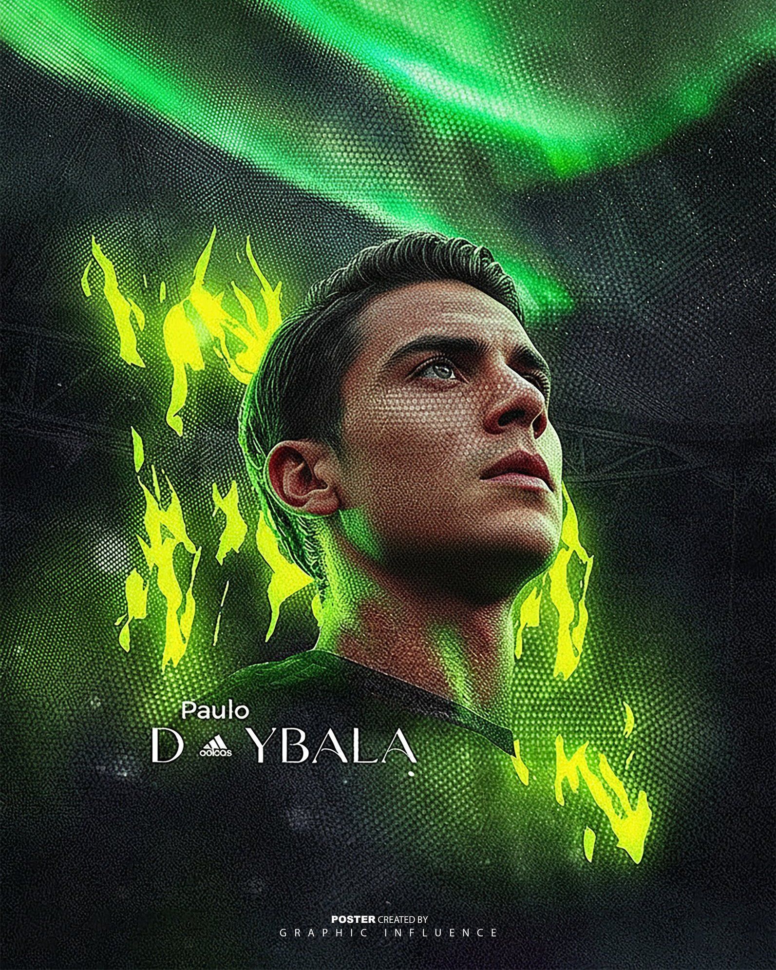 Neon Aurora Paulo Dybala Cyber Poster