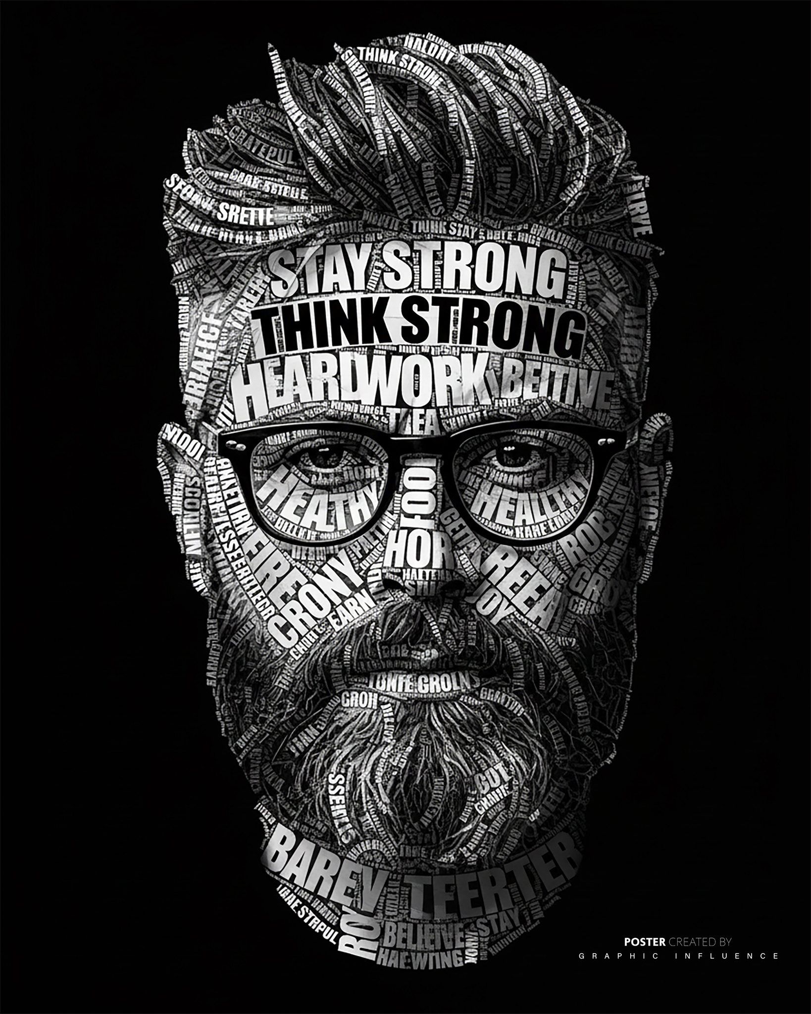 Inspirational Typographic Shadow Portrait