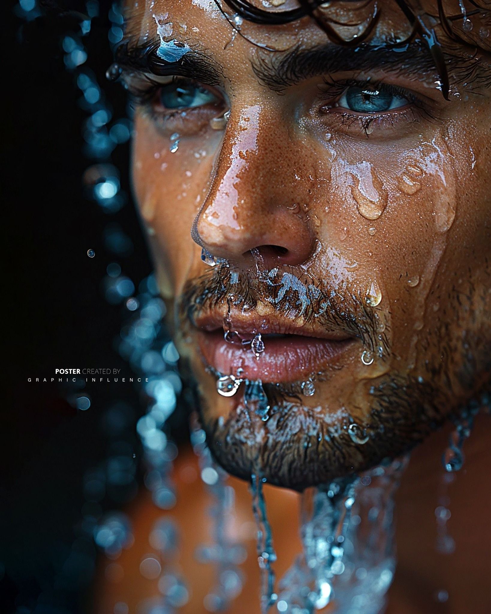 Glistening Gaze in the Rain