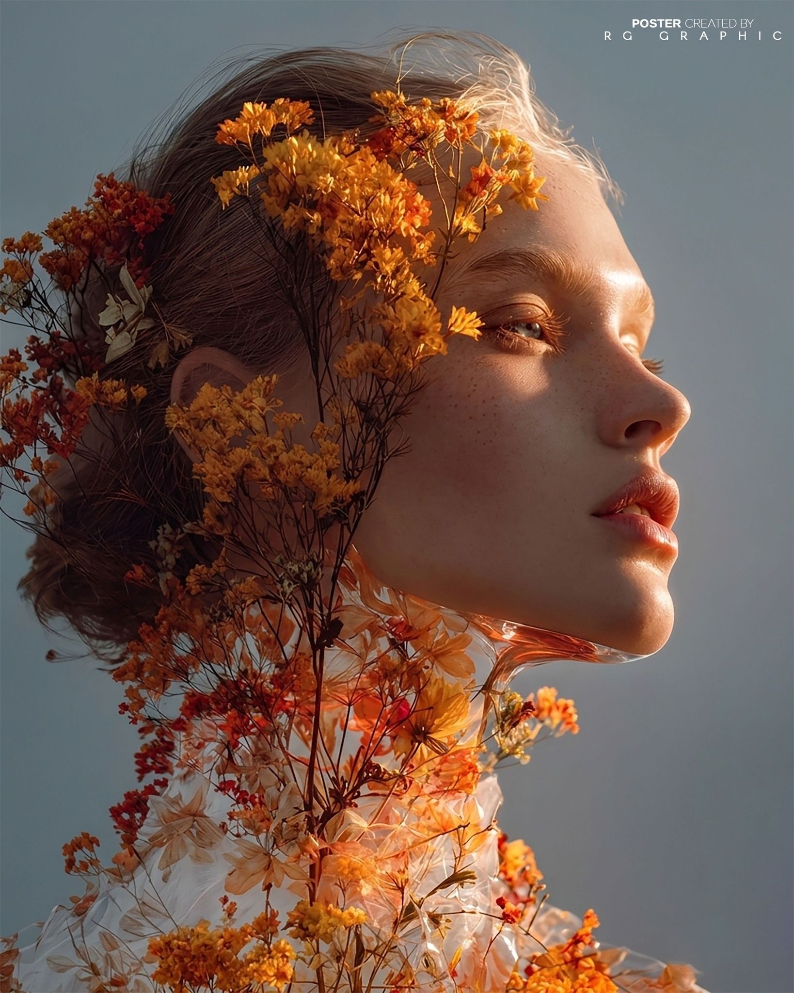 Golden Flora Ethereal Portrait