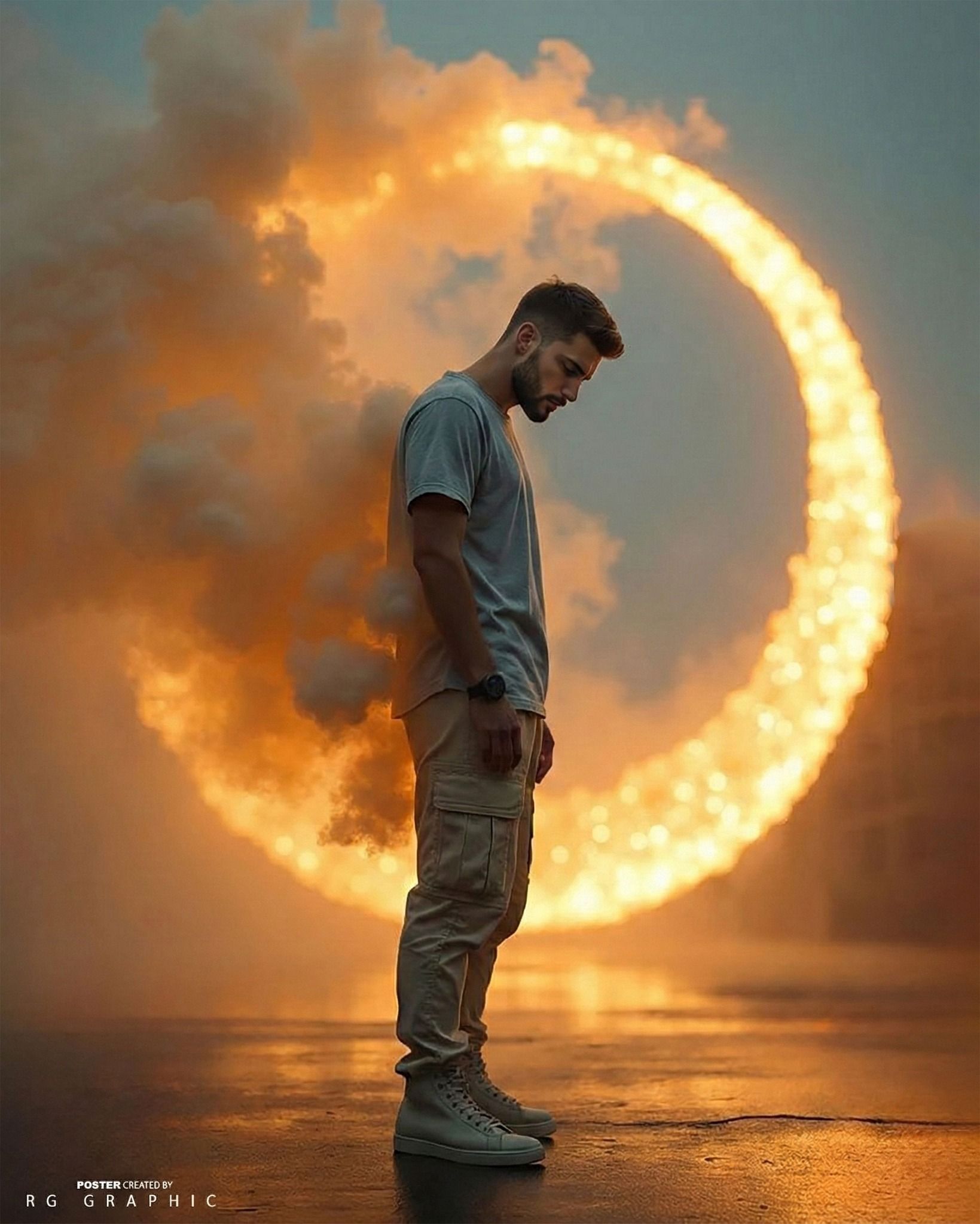 Solitary Man Before the Ring of Fire