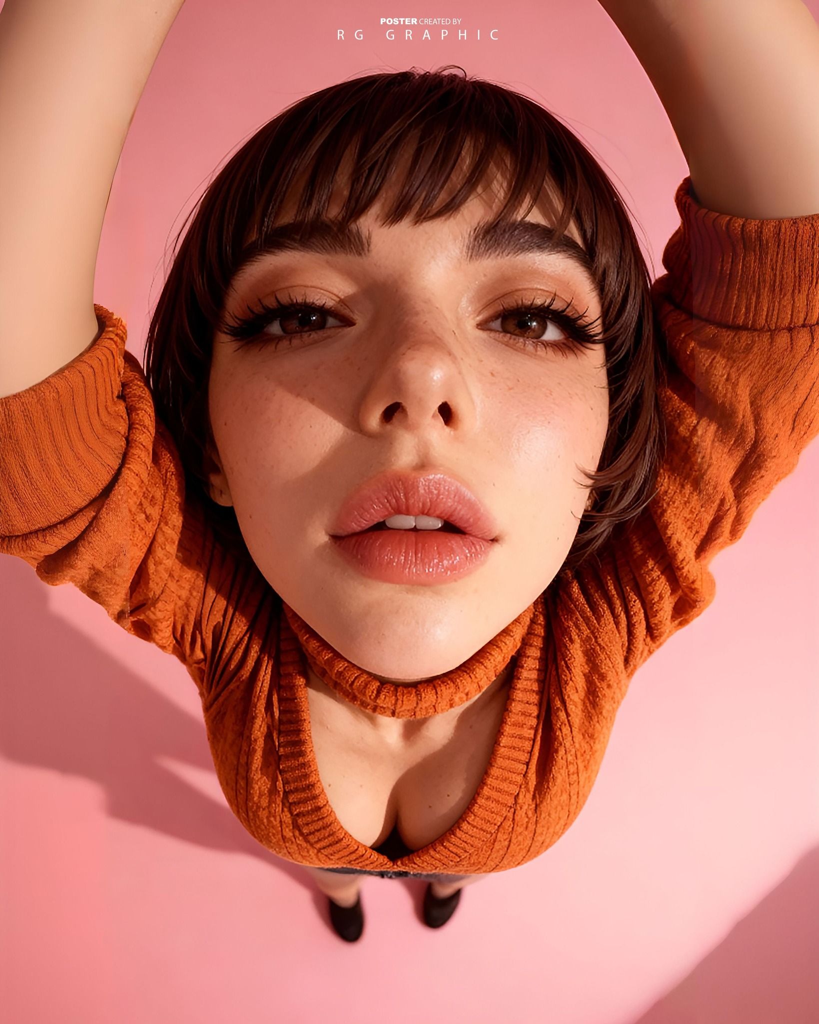 Vogue Top-Down Perspective in Rust Orange Knit