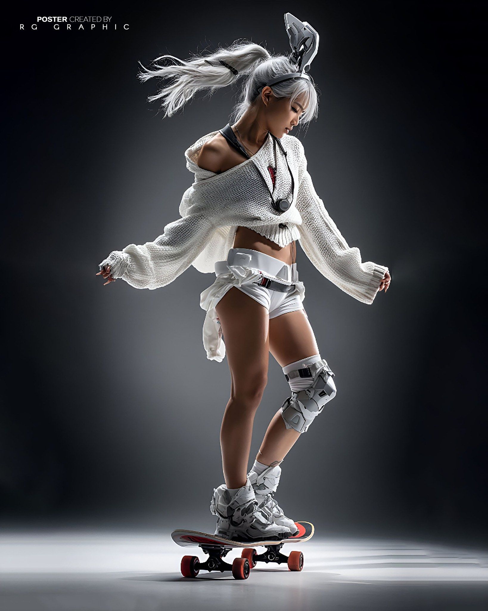 Cyberpunk Skater Studio Editorial