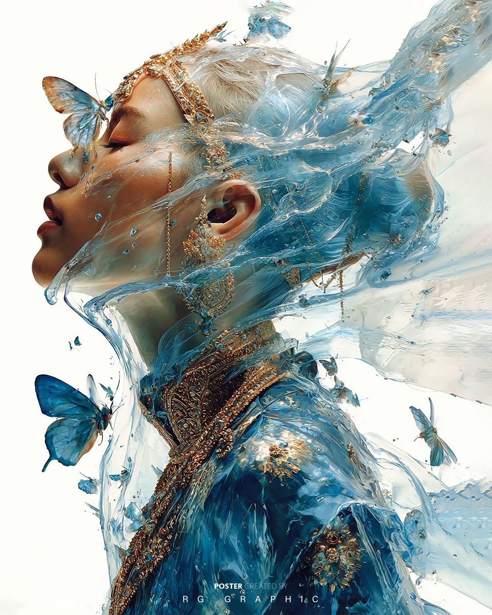 Gilded Serenity in Liquid Silk