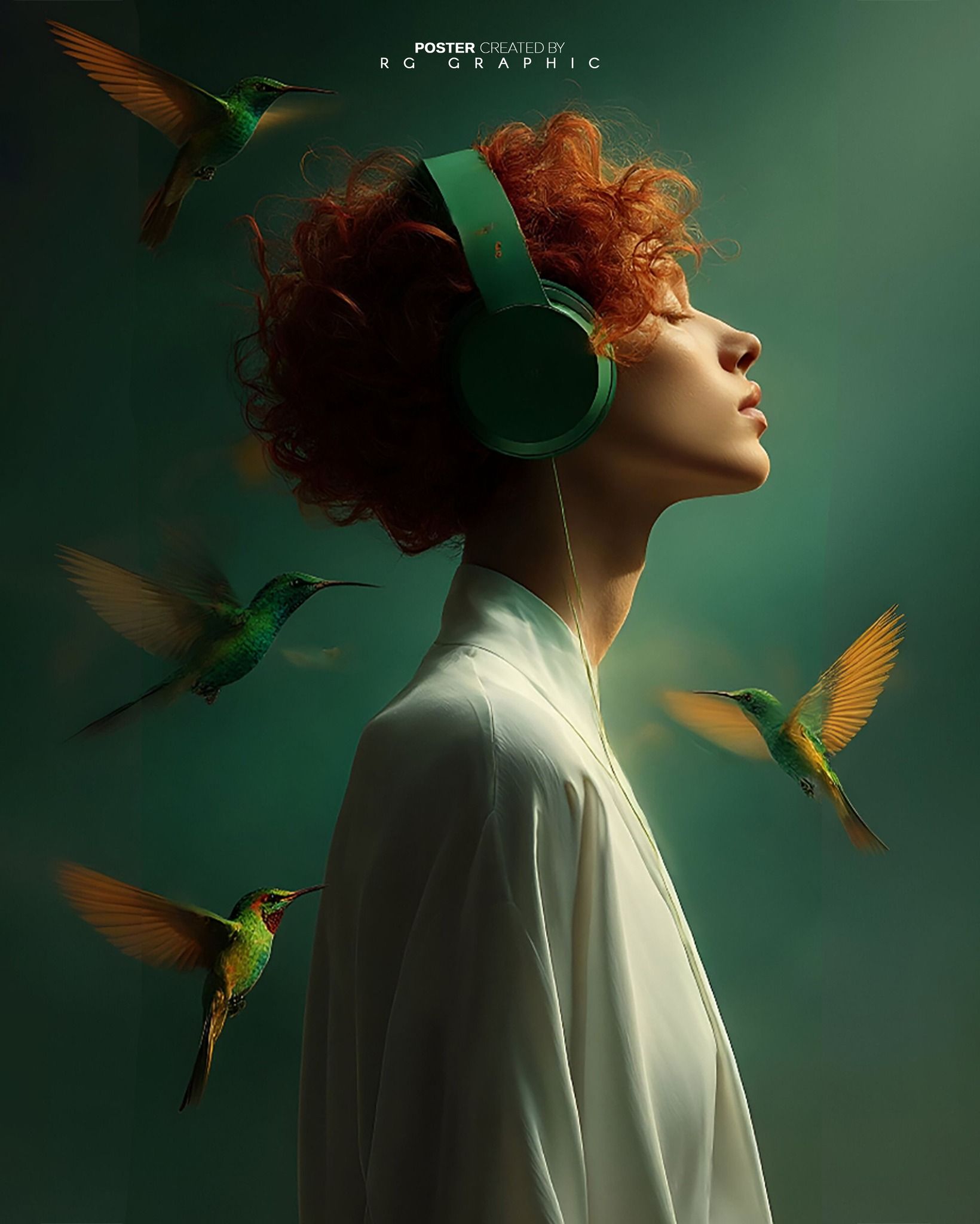Emerald Serenity and the Golden Hummingbirds