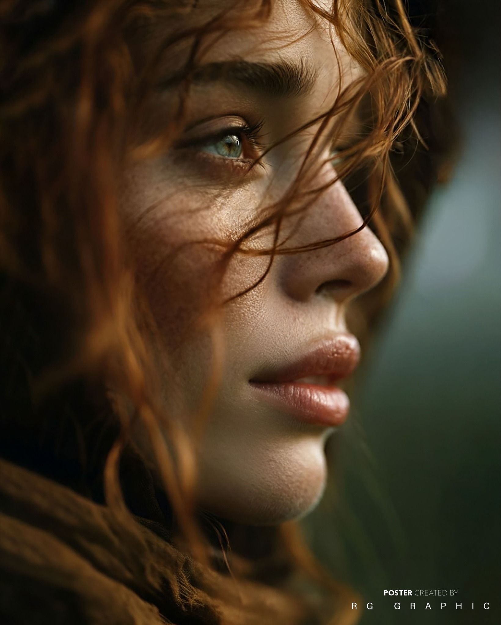 Golden Hour Portrait in Red and Green
