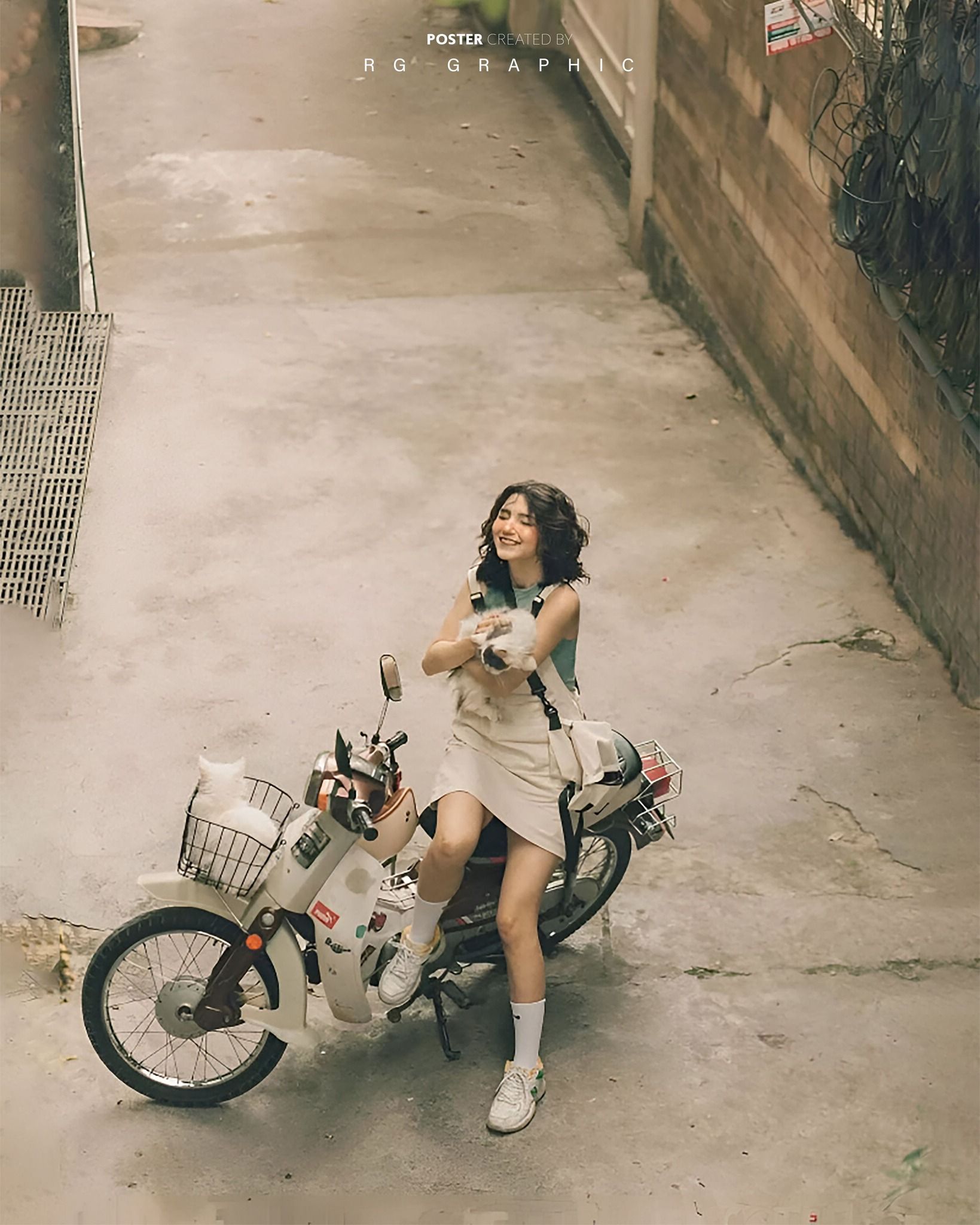Nostalgic Scooter Daydream with Puppy