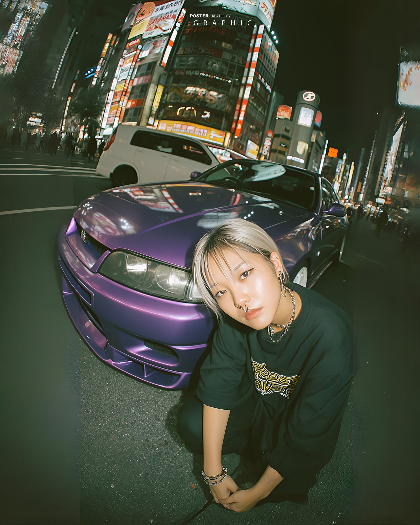 Neon Drift Rebellion in Shibuya Night