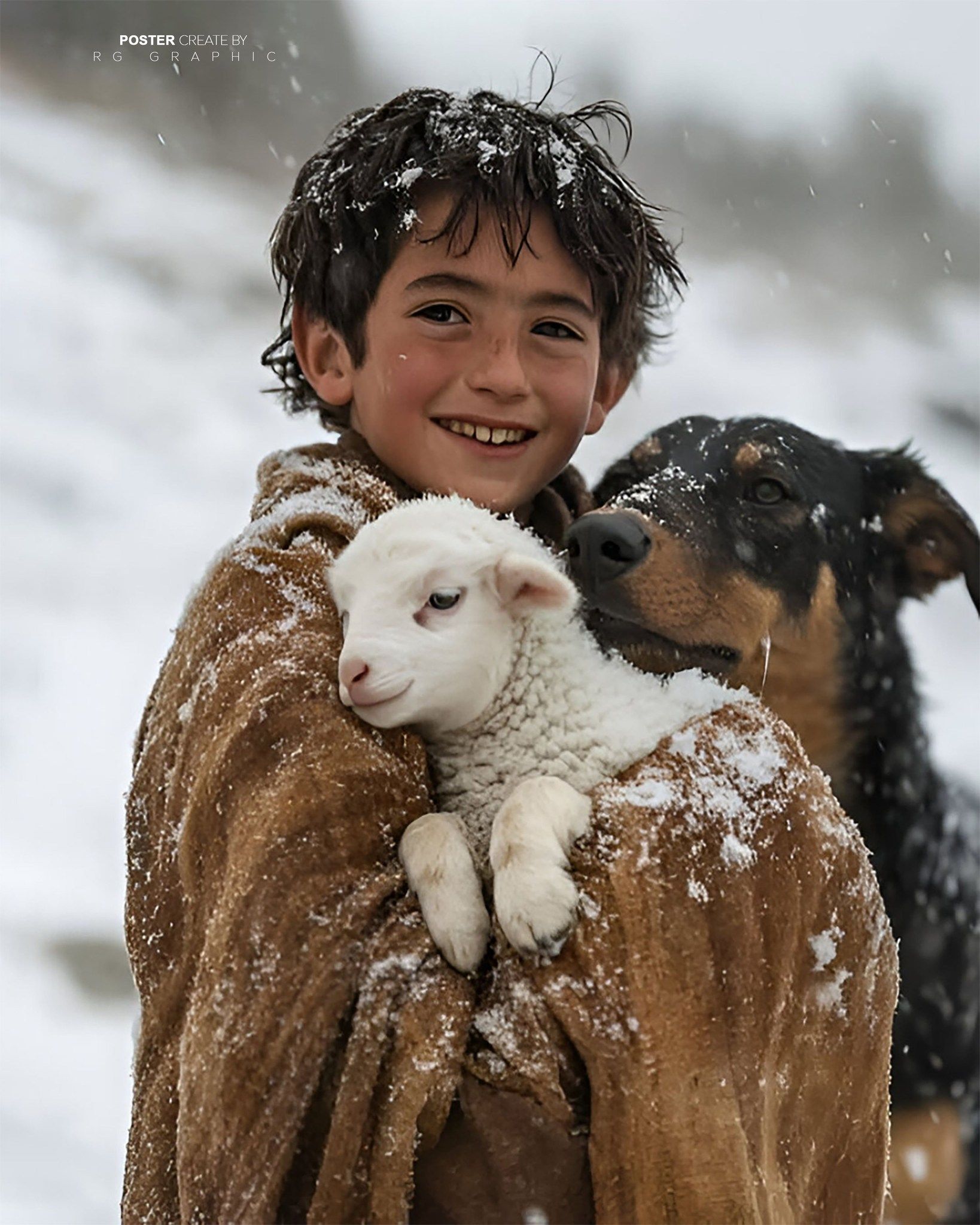 Winter Warmth: The Boy and His Lamb