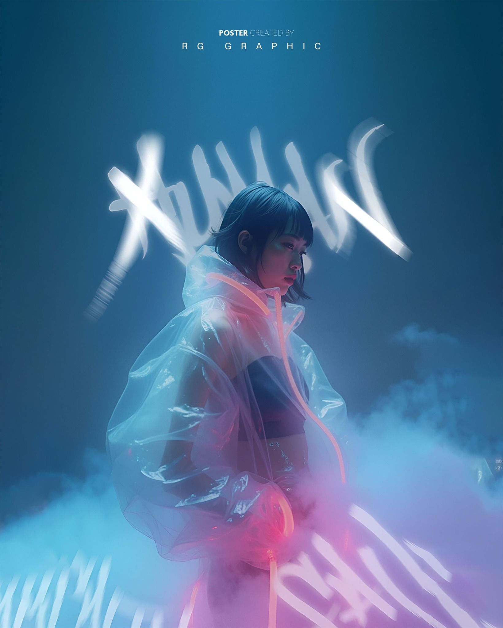 Neon Mist Cyberpunk Portrait