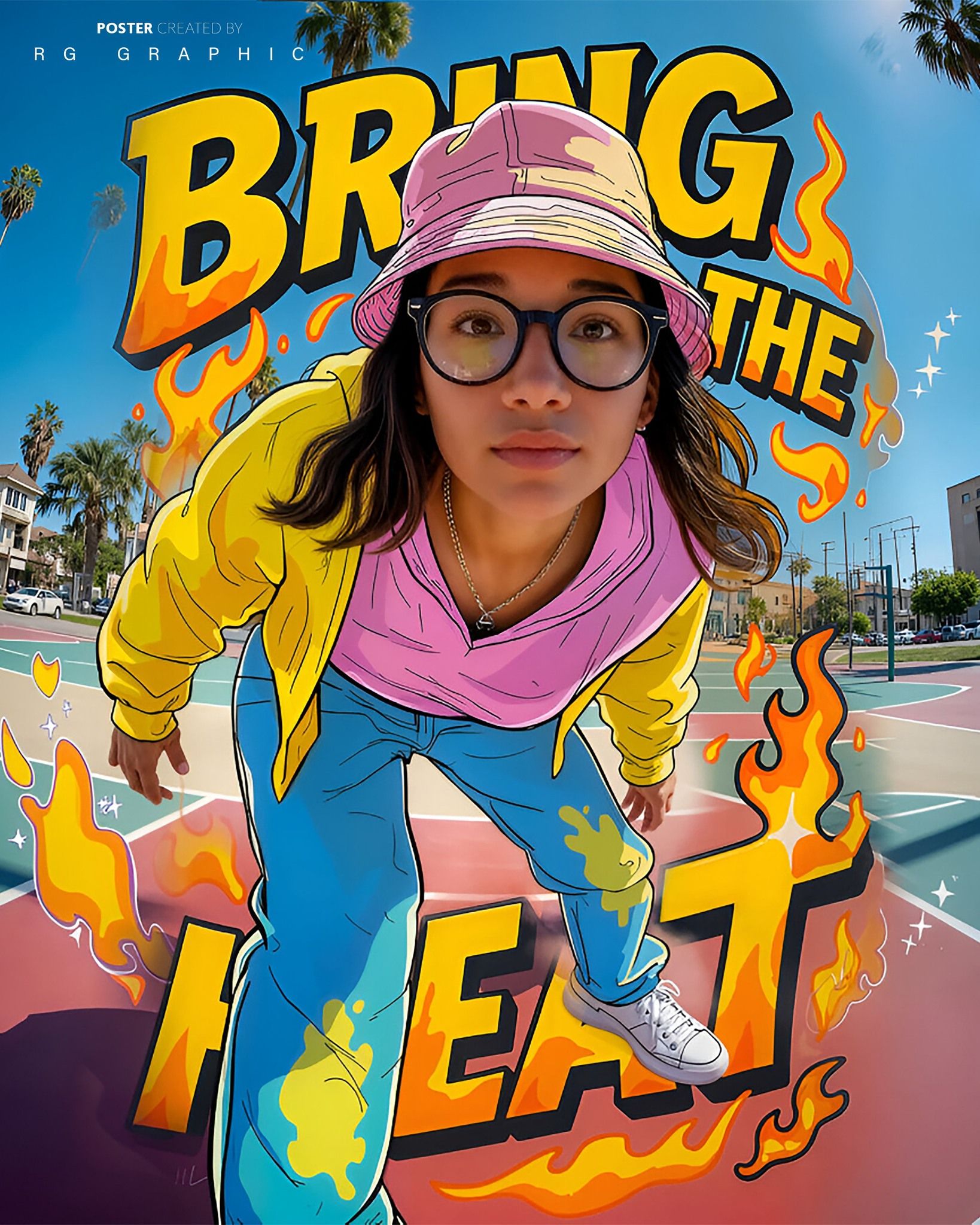 Bring the Heat Pop Art Skate Poster