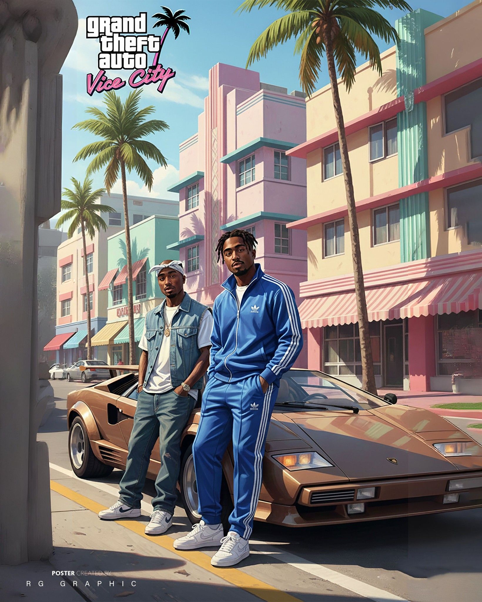 Vice City Vibe: Neon Streets and Supercars