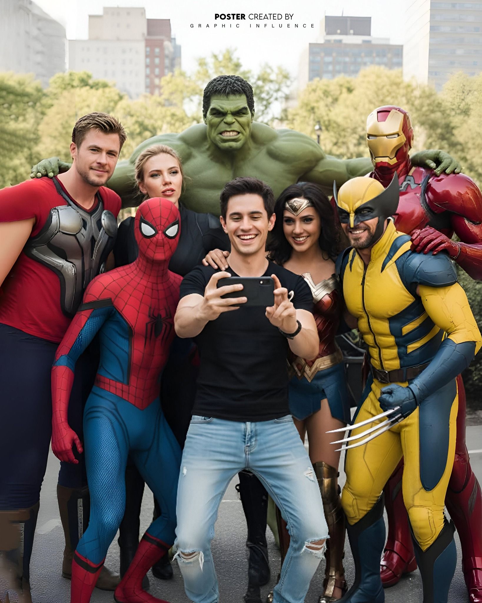 City Park Cosplay Hero Selfie