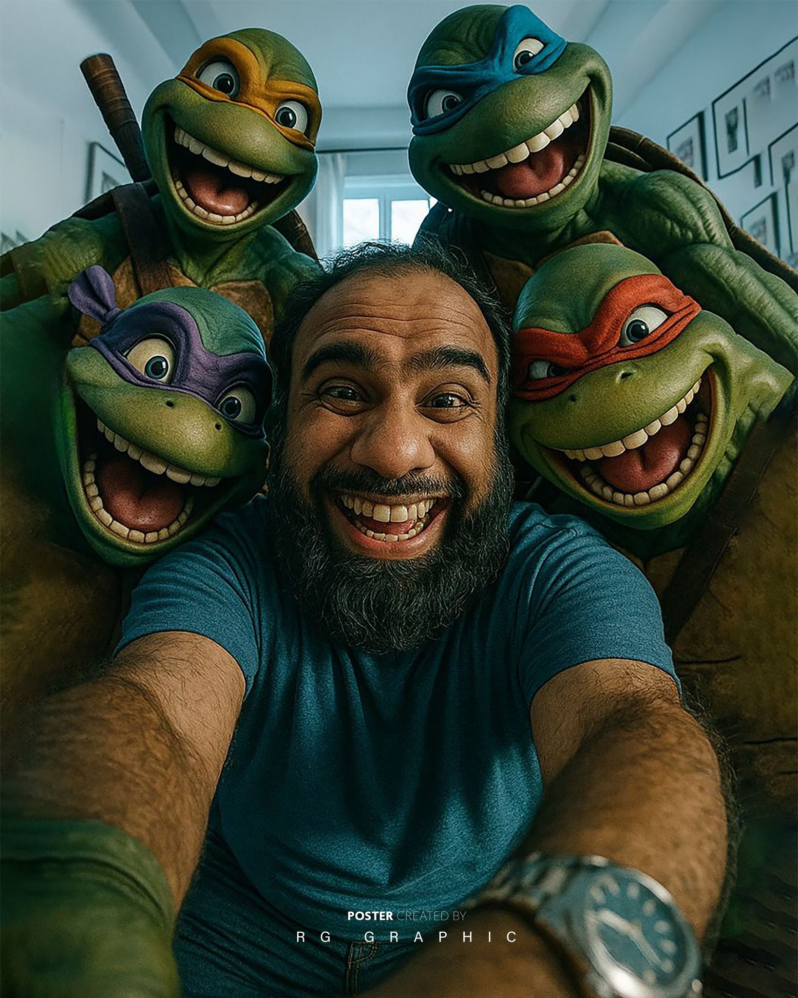 Selfie with the Teenage Mutant Ninja Turtles