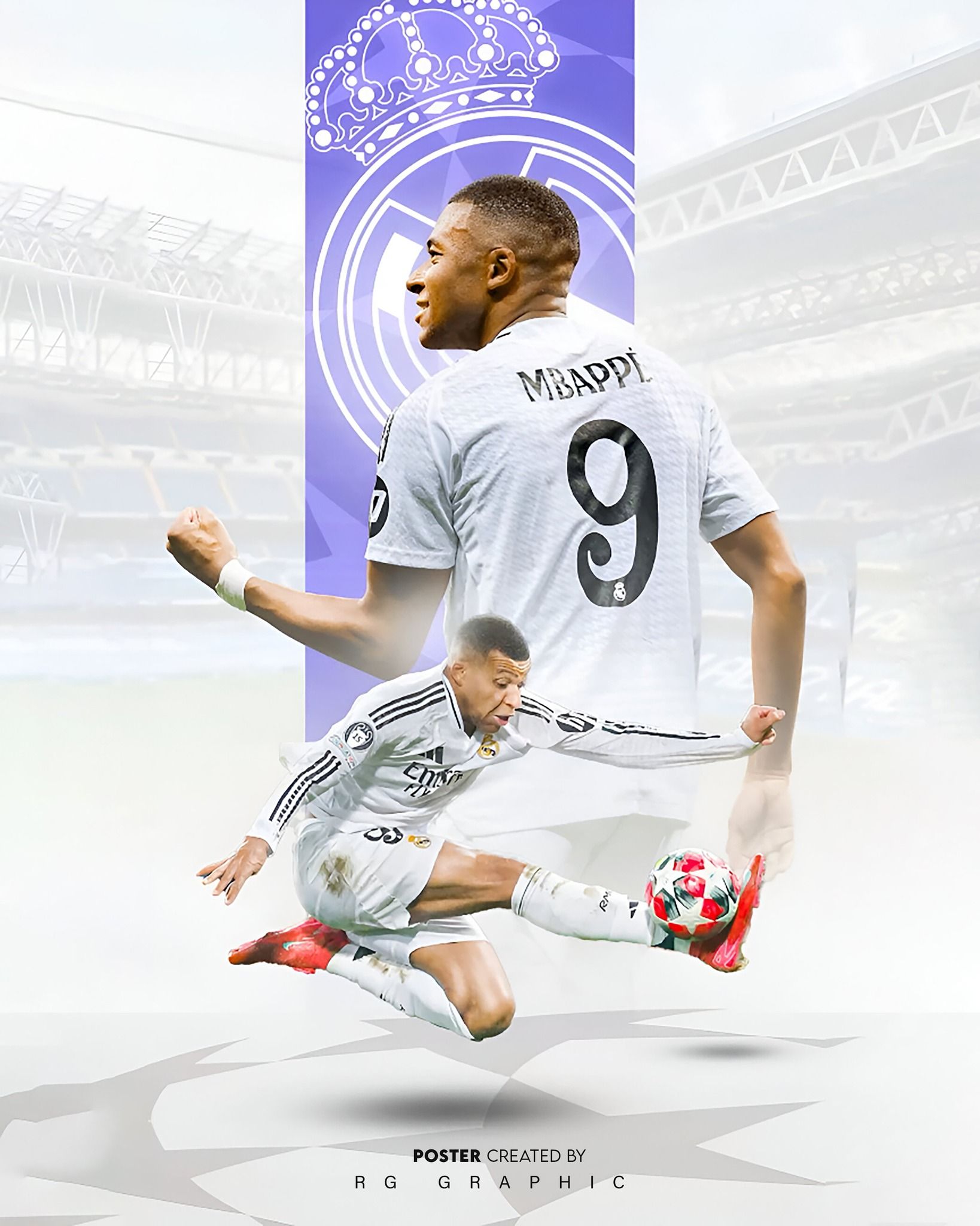 Mbappé Real Madrid Bernabéu Hero Poster