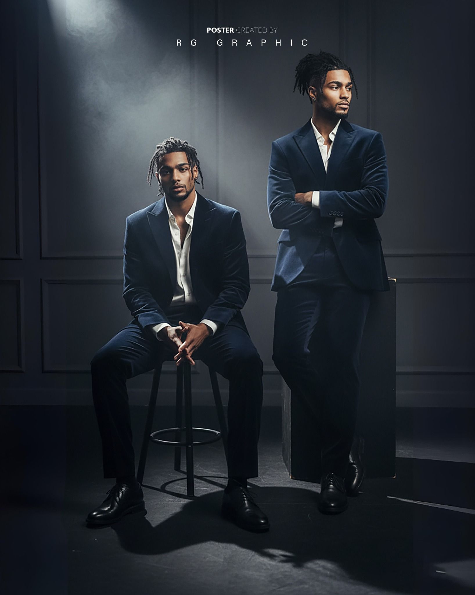 Dual Reflections in Navy Velvet