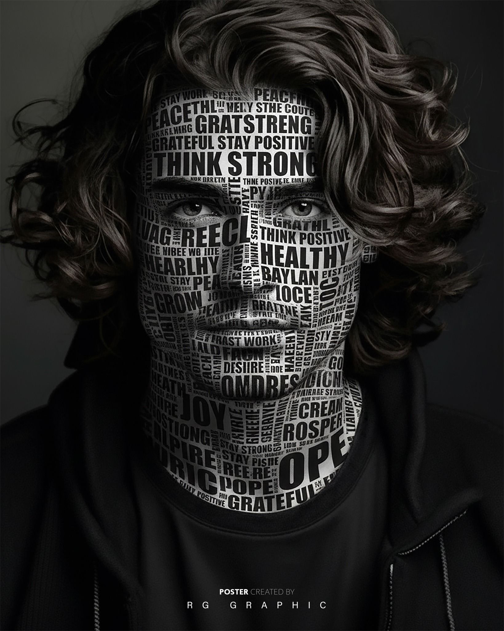 Inspirational Typographic Text Portrait
