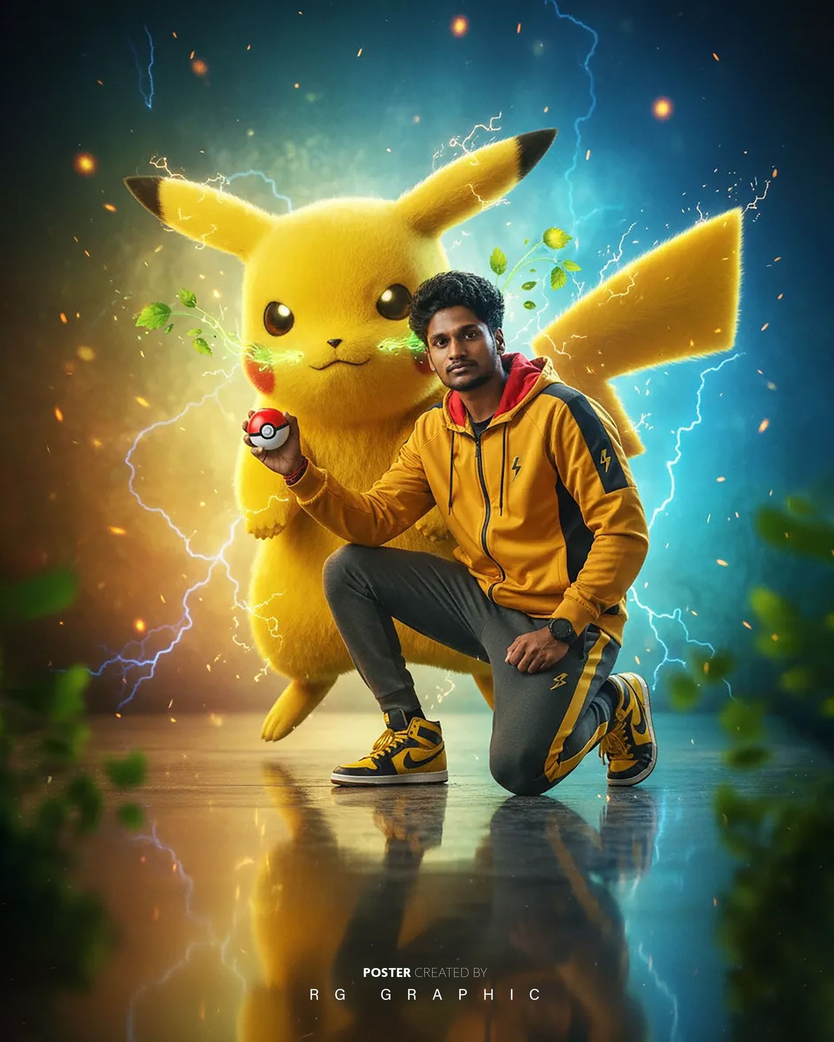 Electric Pulse Hero and Pikachu Poster