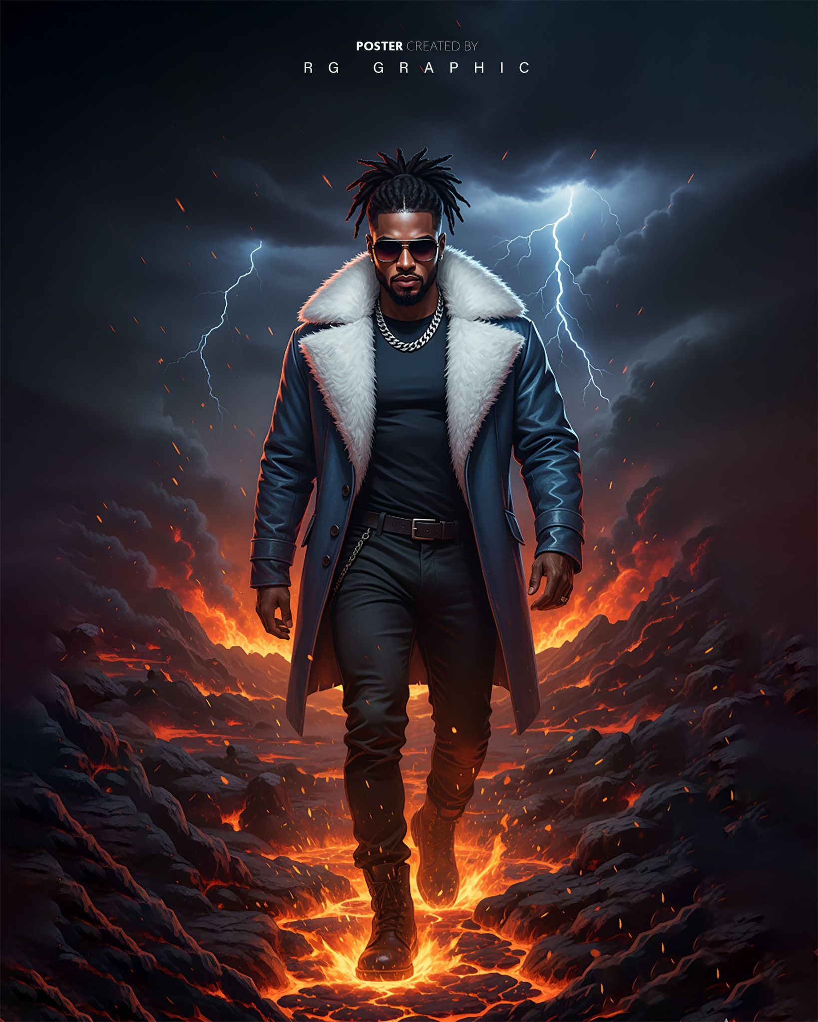 Volcano Strider in Royal Blue Fur