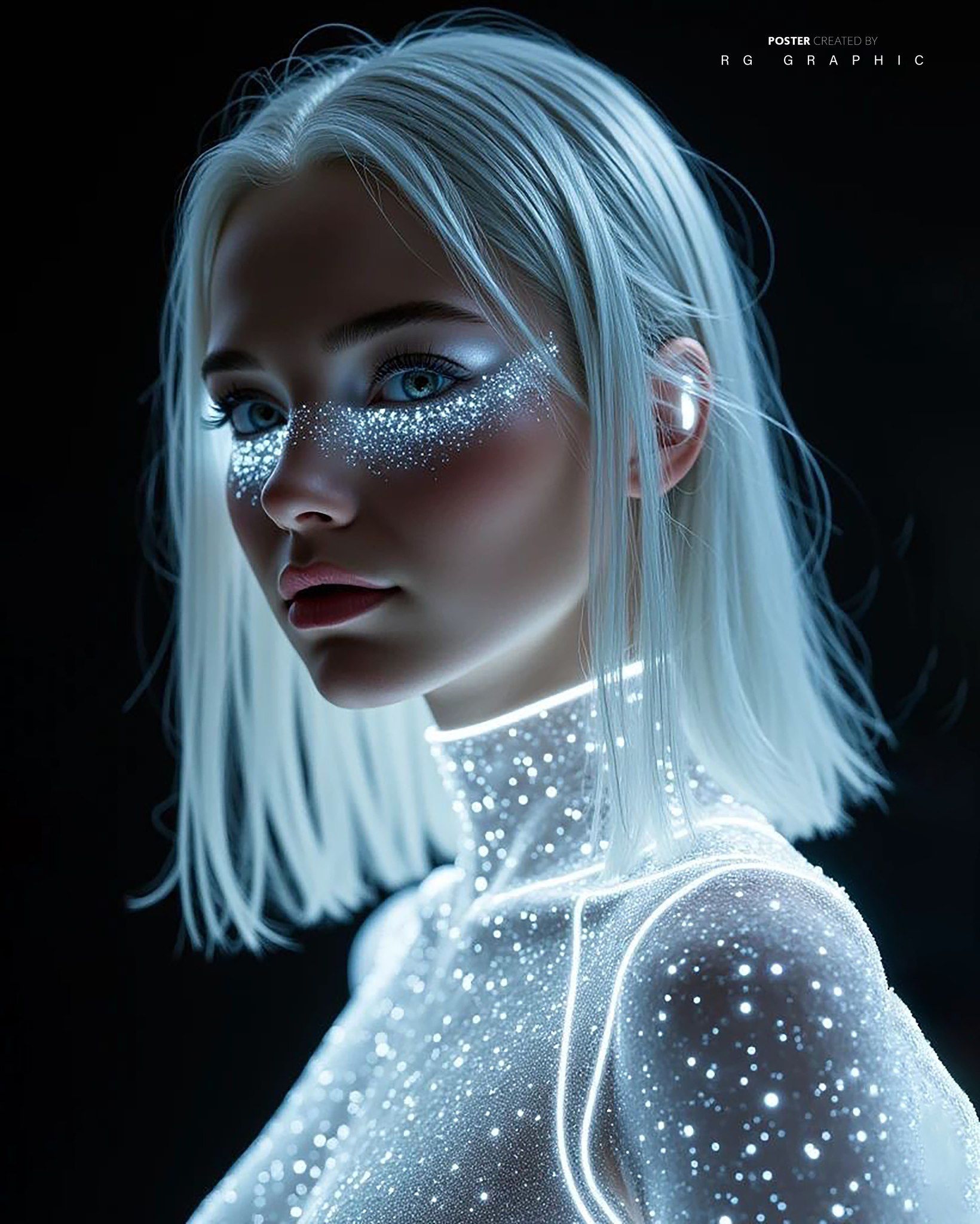 Galactic Porcelain Cyberpunk Goddess