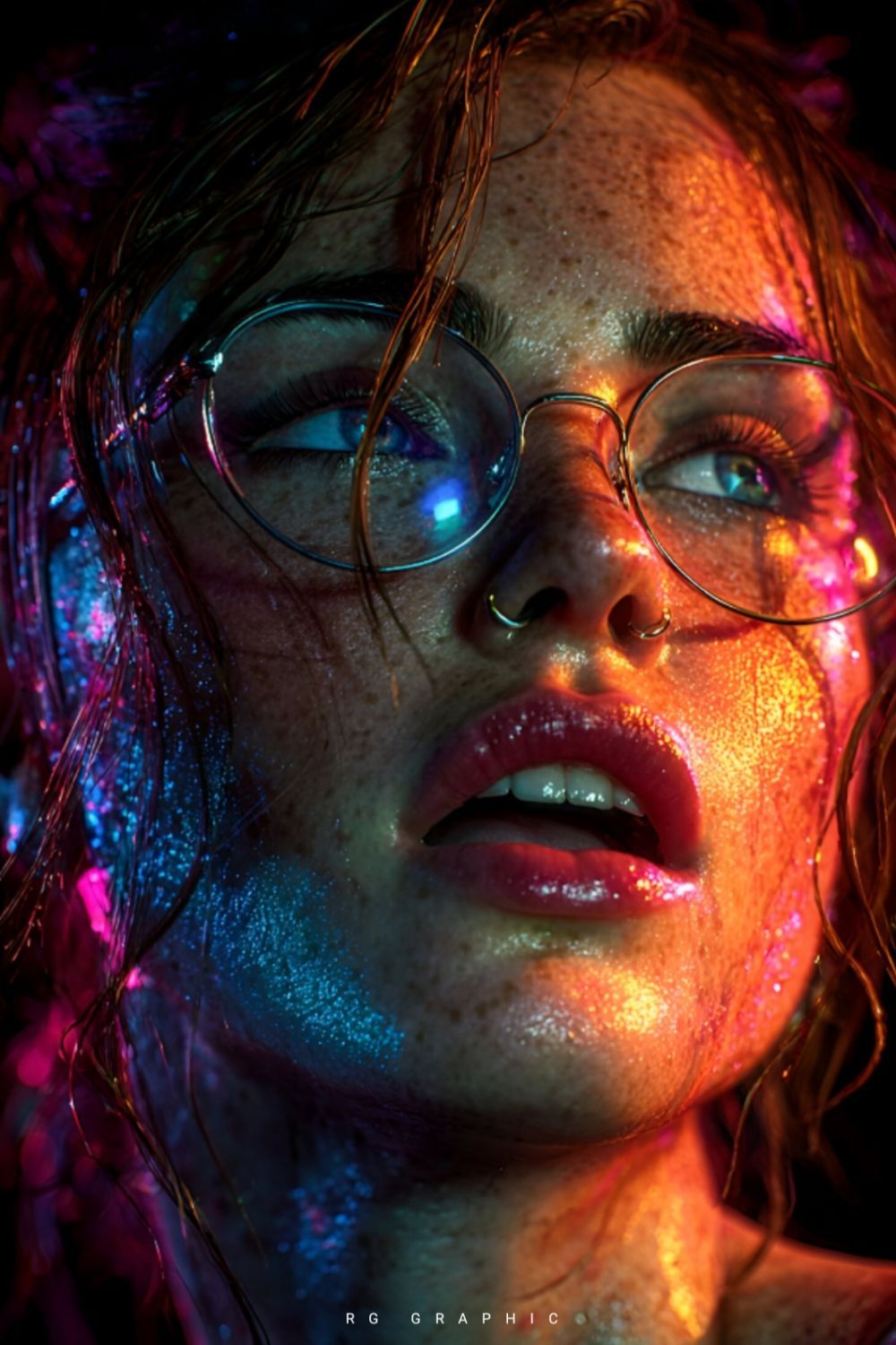 Neon Glow Cyberpunk Portrait