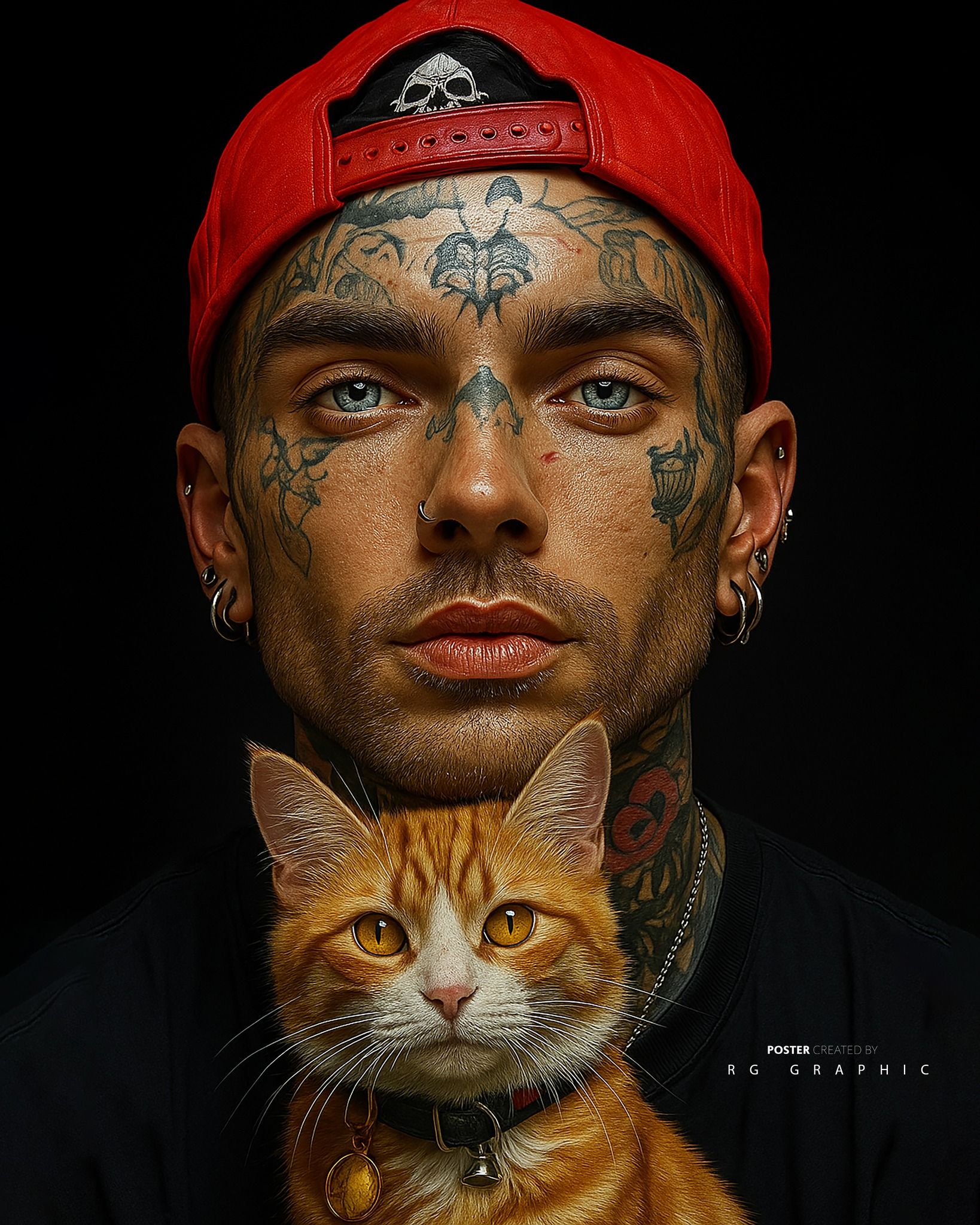 Inked Rebel with Golden Eyed Feline