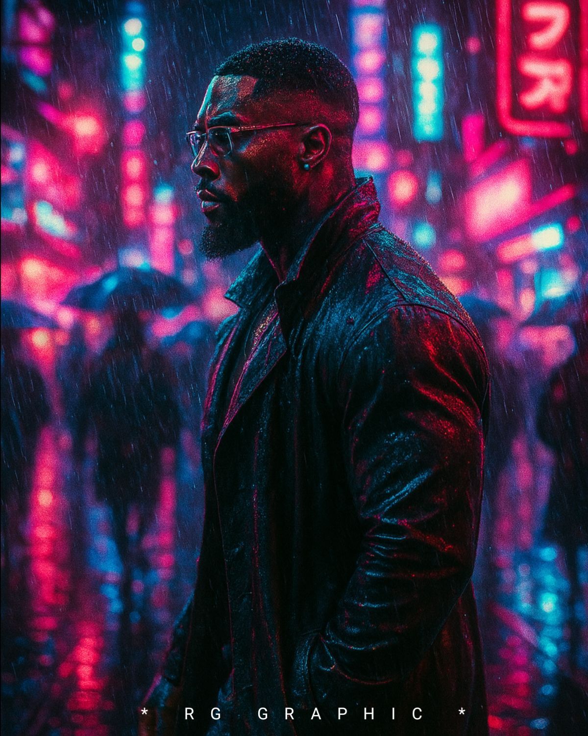 Neon Noir Rain in the Cybernetic City