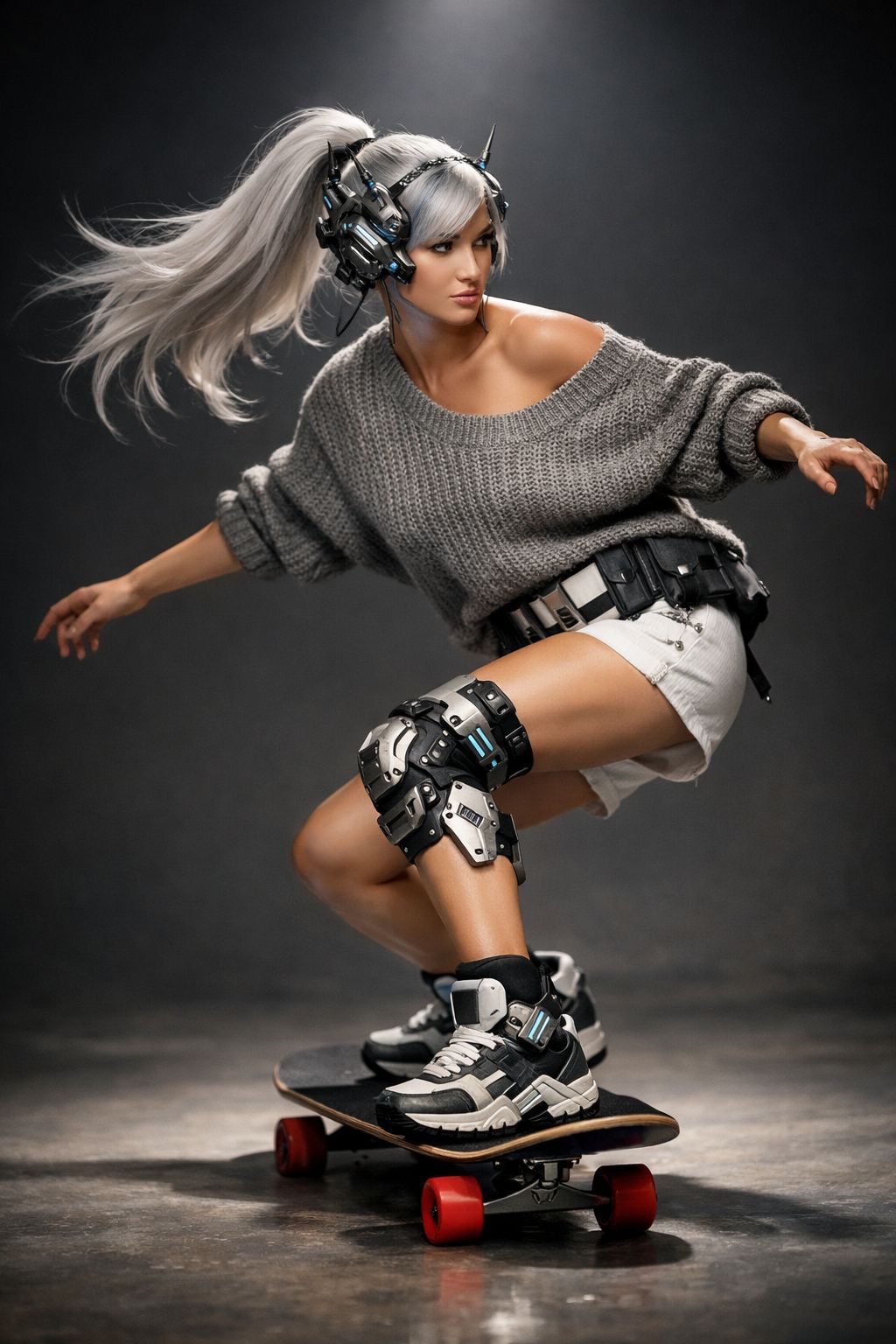 Cyberpunk Skater Studio Portrait
