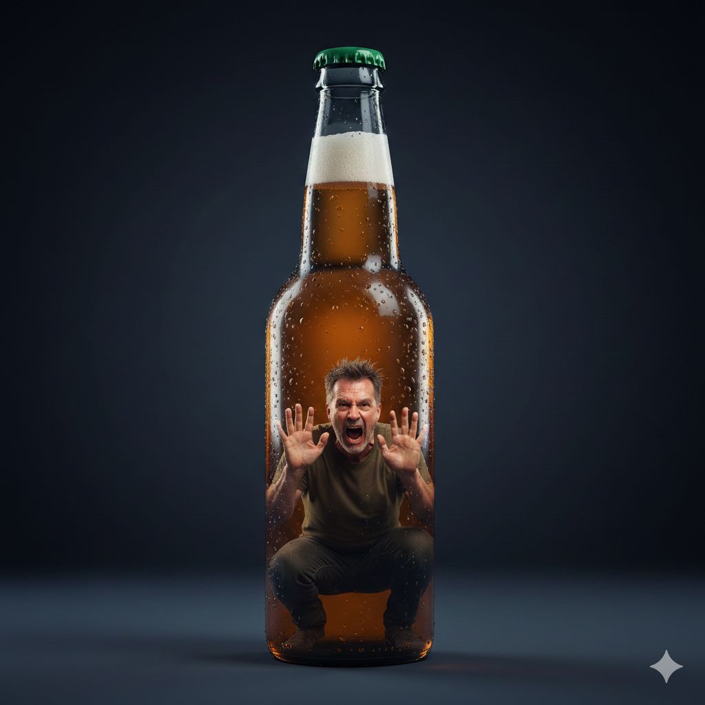 Man Imprisoned in an Amber Bottle