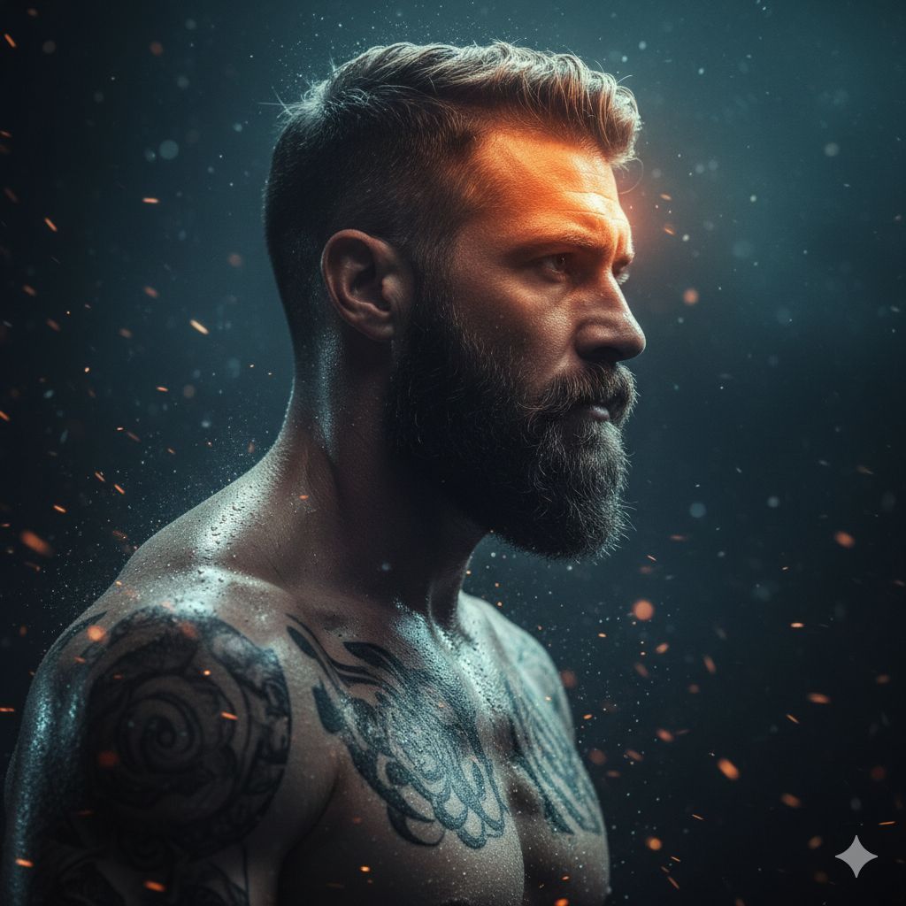 Fiery Warrior in Shadow and Light