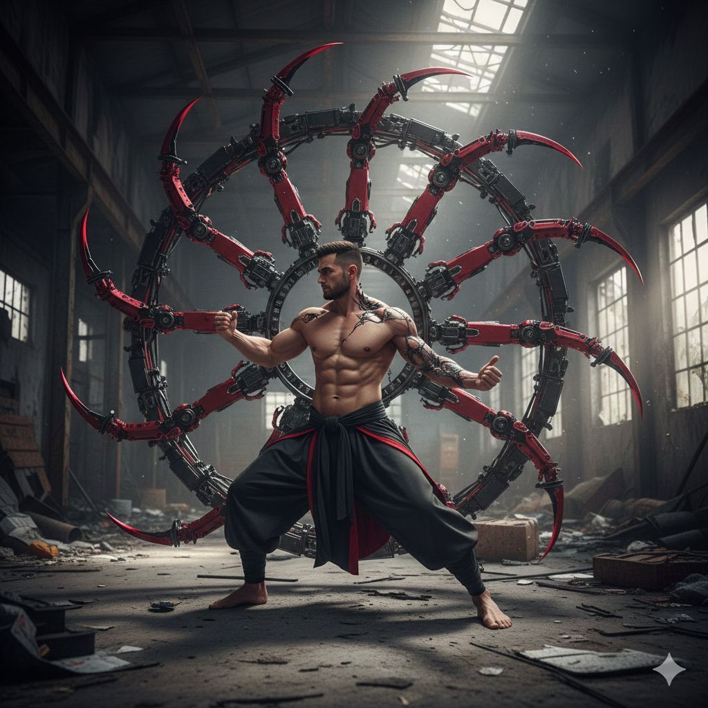 Cybernetic Techno-Samurai Warehouse Boss Battle