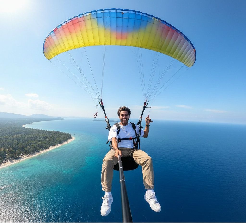 Coastal Glide Selfie Action Shot