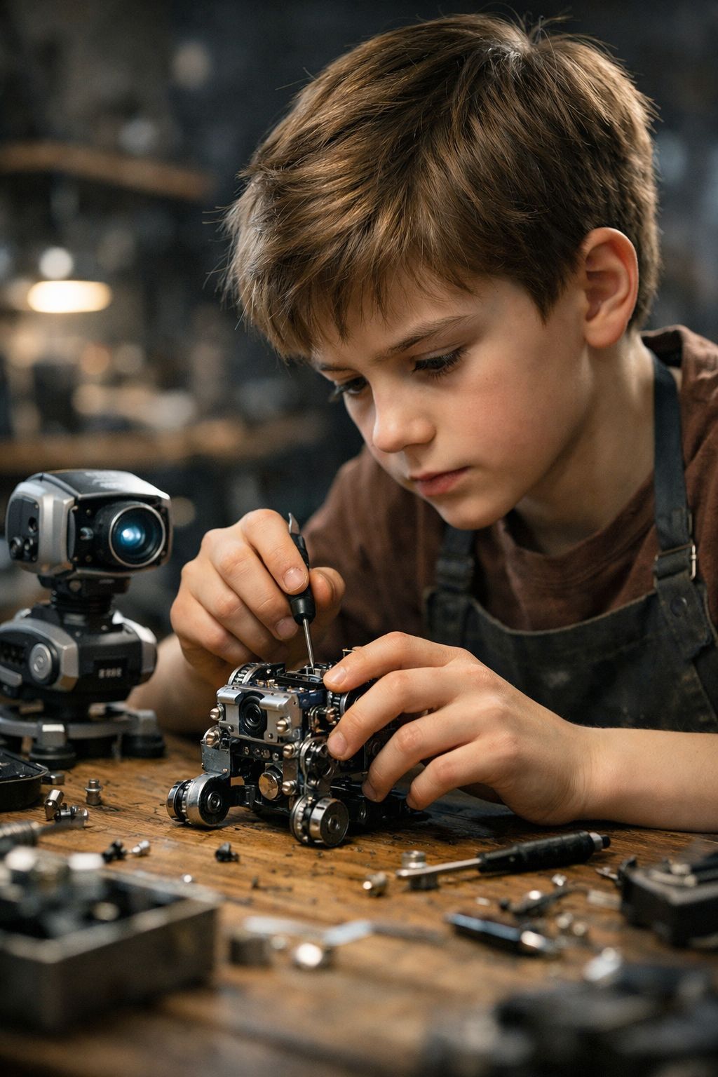 Young Inventor at the Workbench