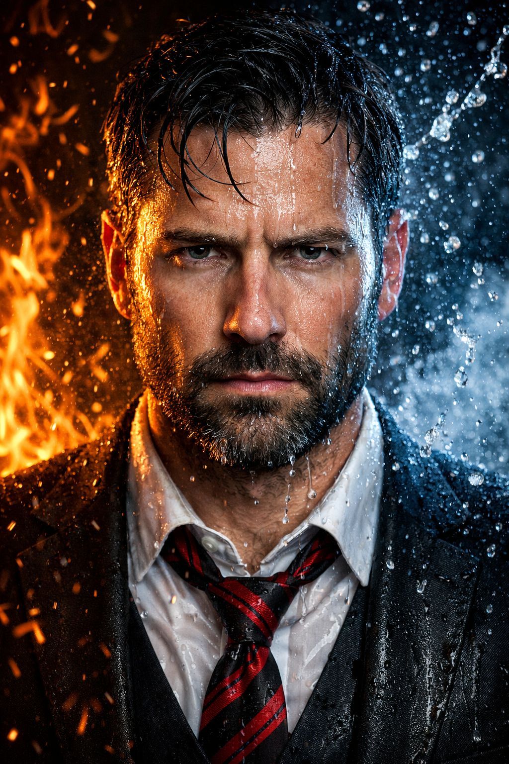 Clash of Fire and Ice Suit Portrait